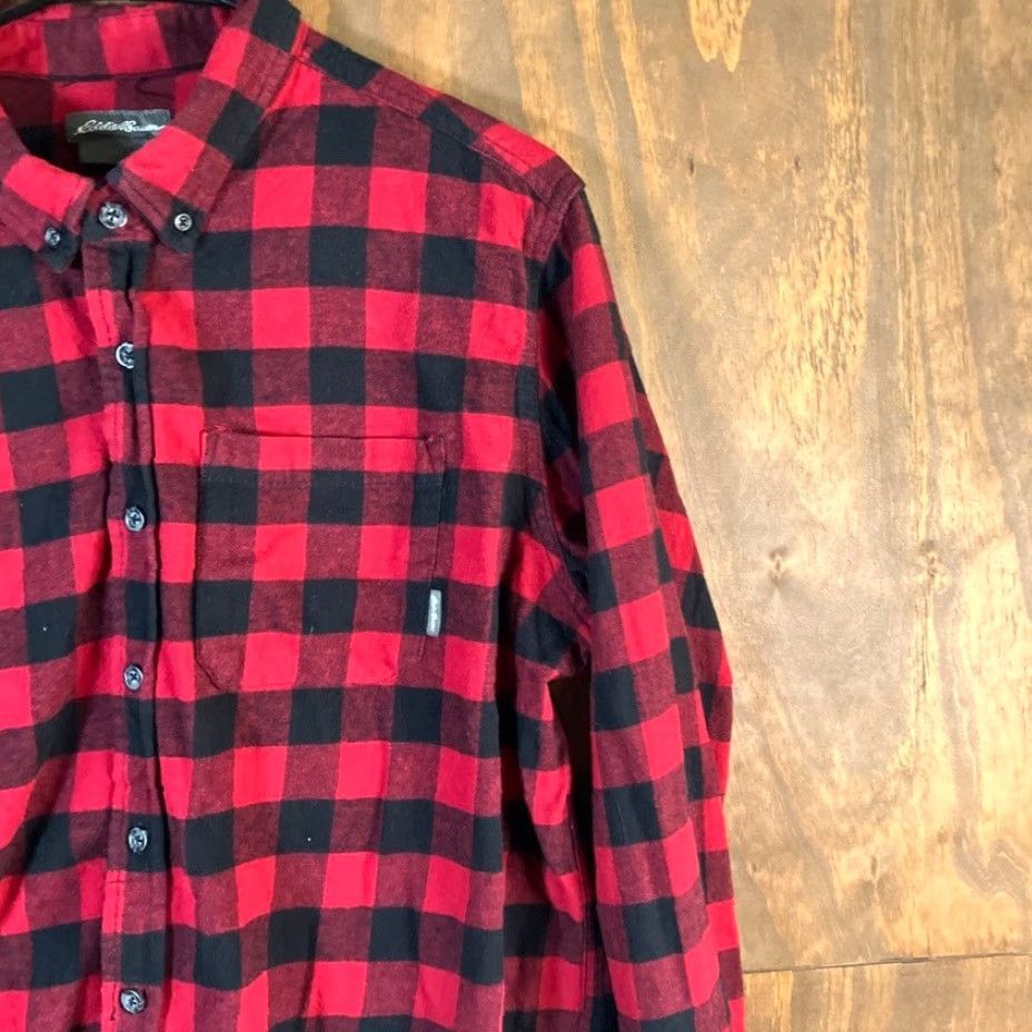 Eddie Bauer Eddie Bauer Womens Shirt Red Black Plaid Button Down Long Sleeve 100% Cotton XL Size US XL / EU 56 / 4 - 5 Thumbnail