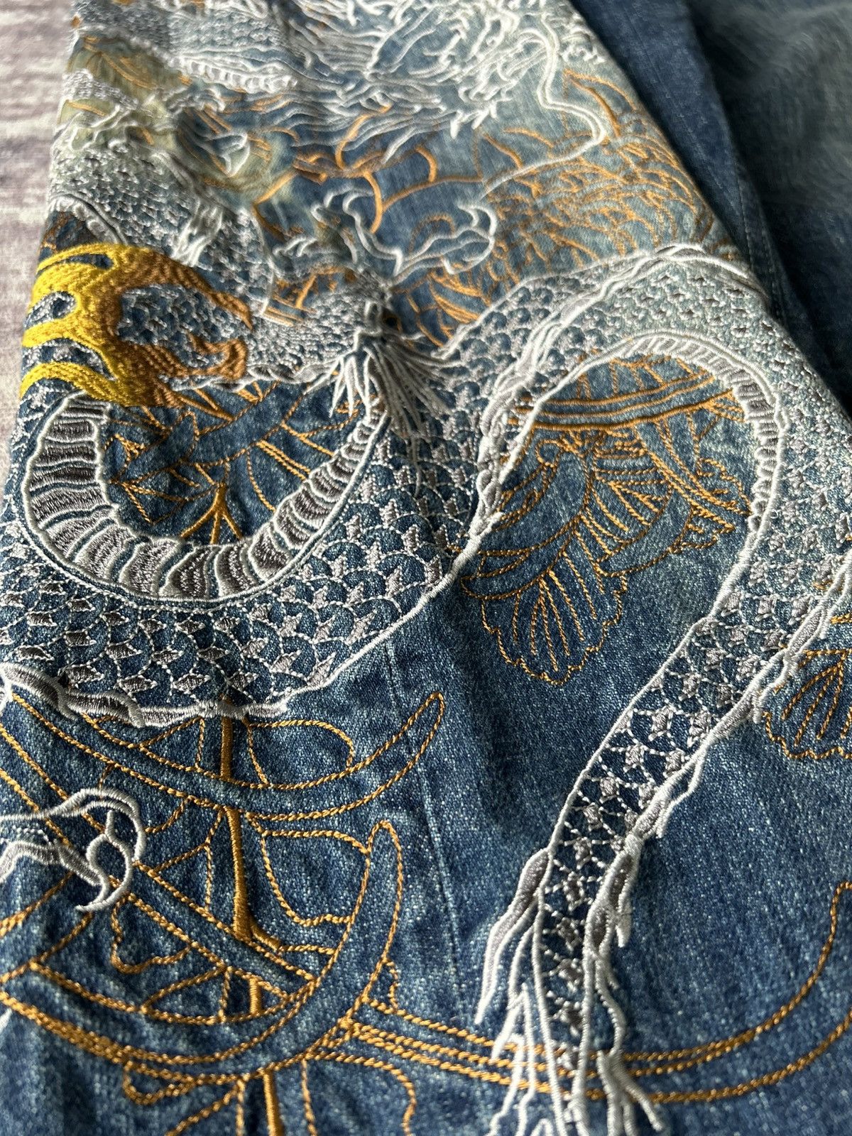 Karakuri Tamashii Overprint Dragon Embroidery Karakuri Jeans Size US 44 / EU 60 - 6 Thumbnail
