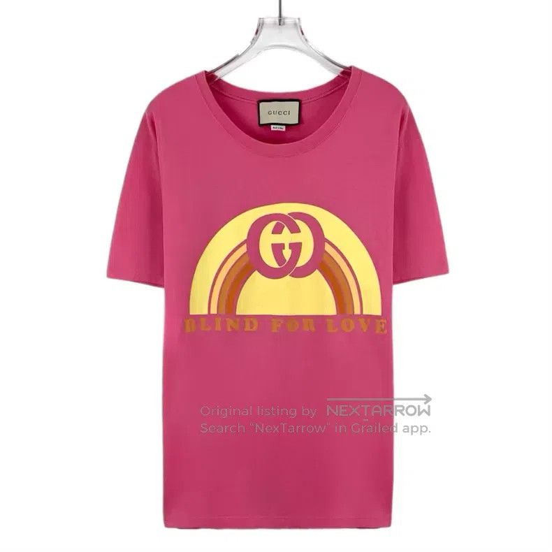 Gucci Gucci Pink logo printed cotton round-neck short-sleeved T- Size XS / US 0-2 / IT 36-38 - 1 Thumbnail
