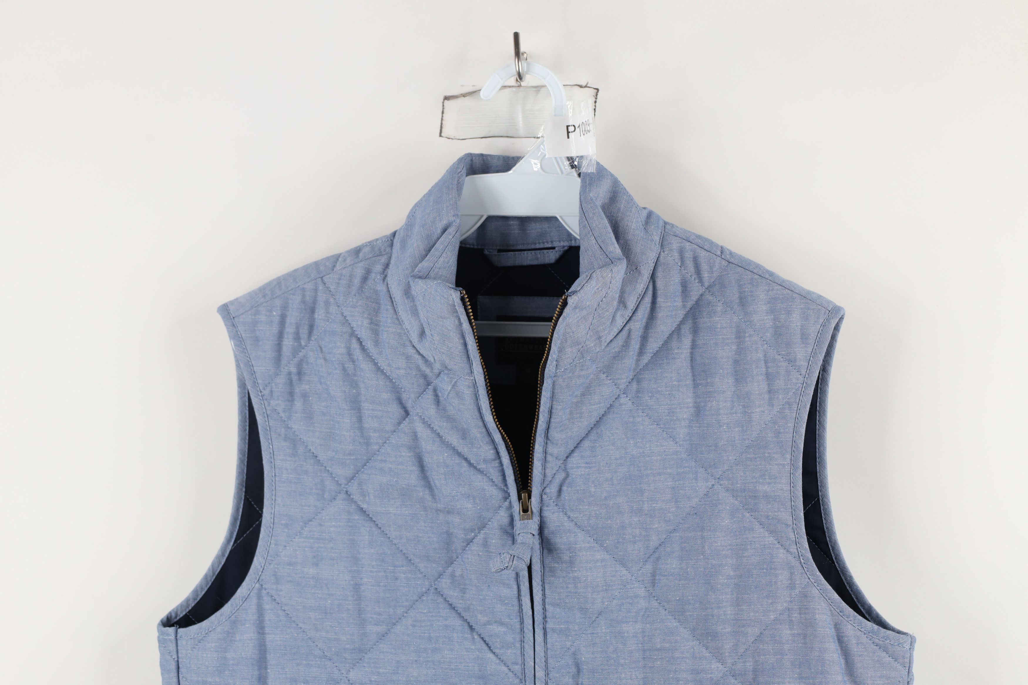 J.Crew × Vintage J Crew Chambray Quilted Full Zip Puffer Vest Jacket Blue Size US S / EU 44-46 / 1 - 2 Thumbnail
