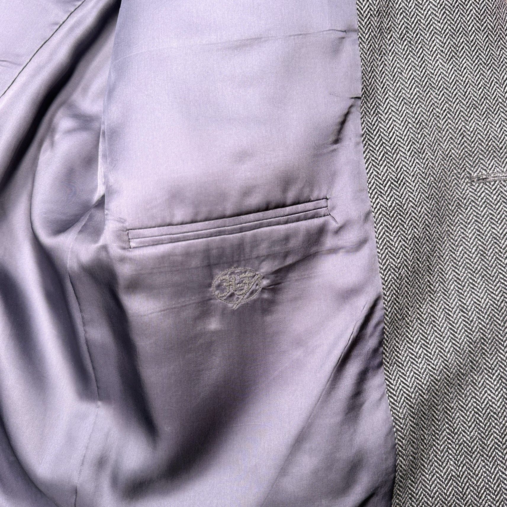 Madison Hickey Freeman Blazer Mens 44R Gray Tweed Herringbone Sport Coat Size 44R - 6 Thumbnail