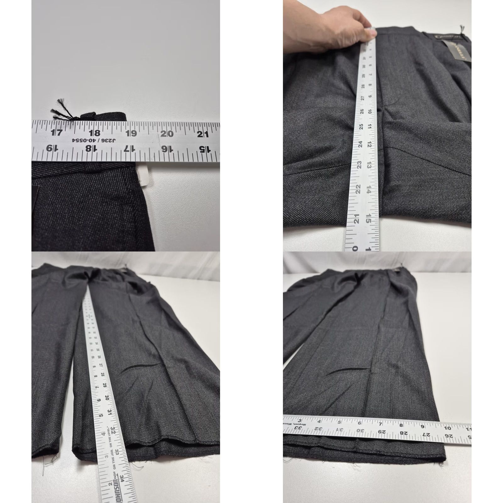 Vintage Gianelli Atlantic Dress Pants Mens 38x36 Gray Wool Pleated Classic Fit NWT Size US 38 / EU 54 - 8 Thumbnail