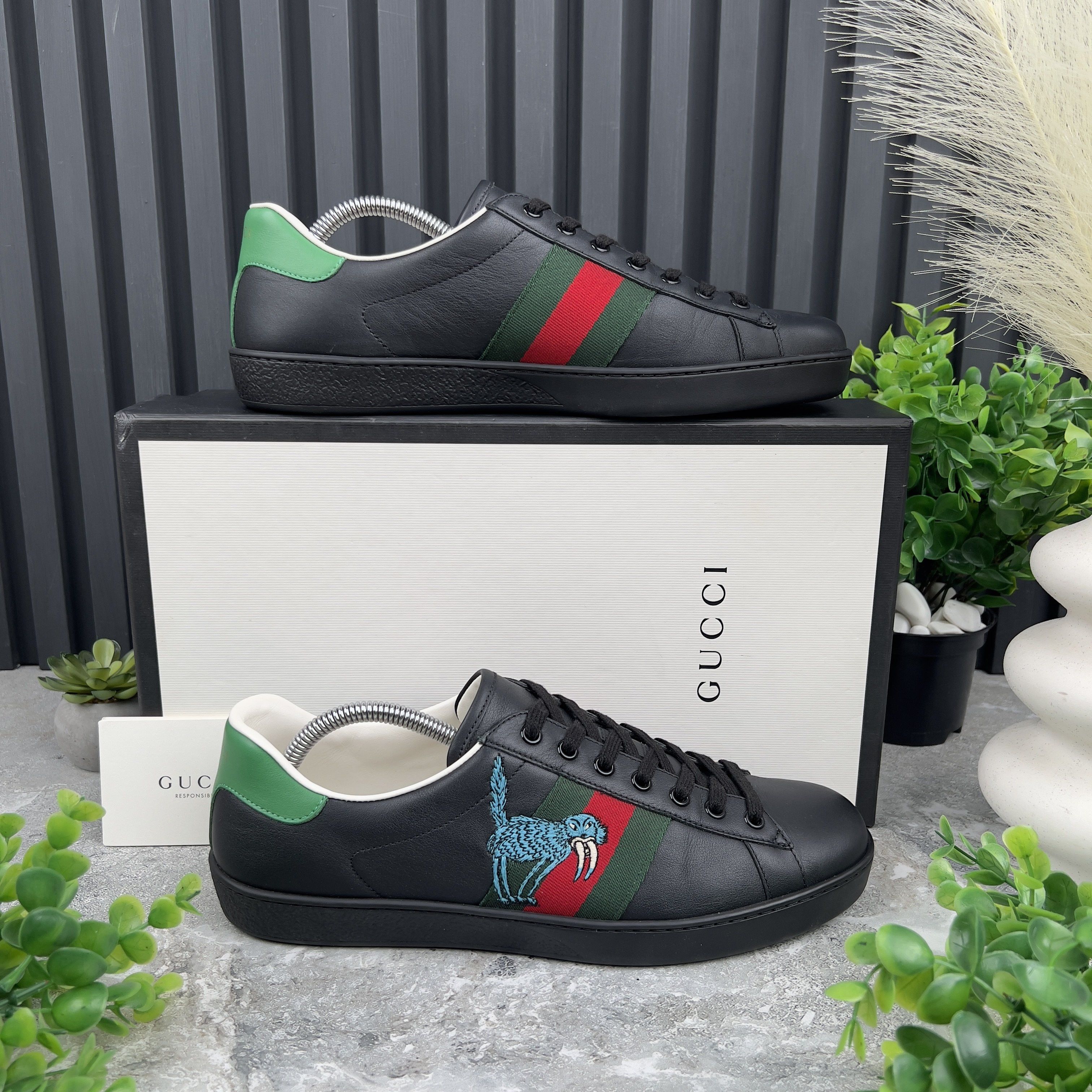 Gucci Ace Sneakers Web Freya Hartas Leather Size US 9.5 / EU 42-43 - 6 Thumbnail