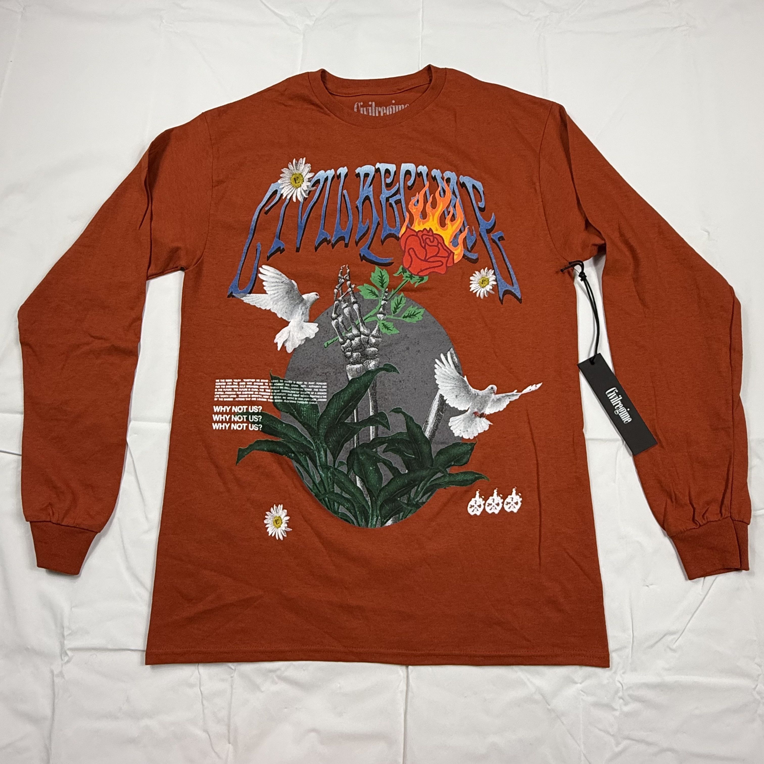 Civil Regime Civil Regime Mens Long Sleeve Graphic T-Shirt Why Not Us Size US M / EU 48-50 / 2 - 1 Thumbnail