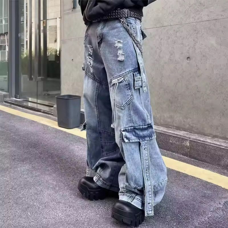 Japanese Brand DISTRESSED Multi-Pocket Baggy Pants Size US 27 - 6 Thumbnail