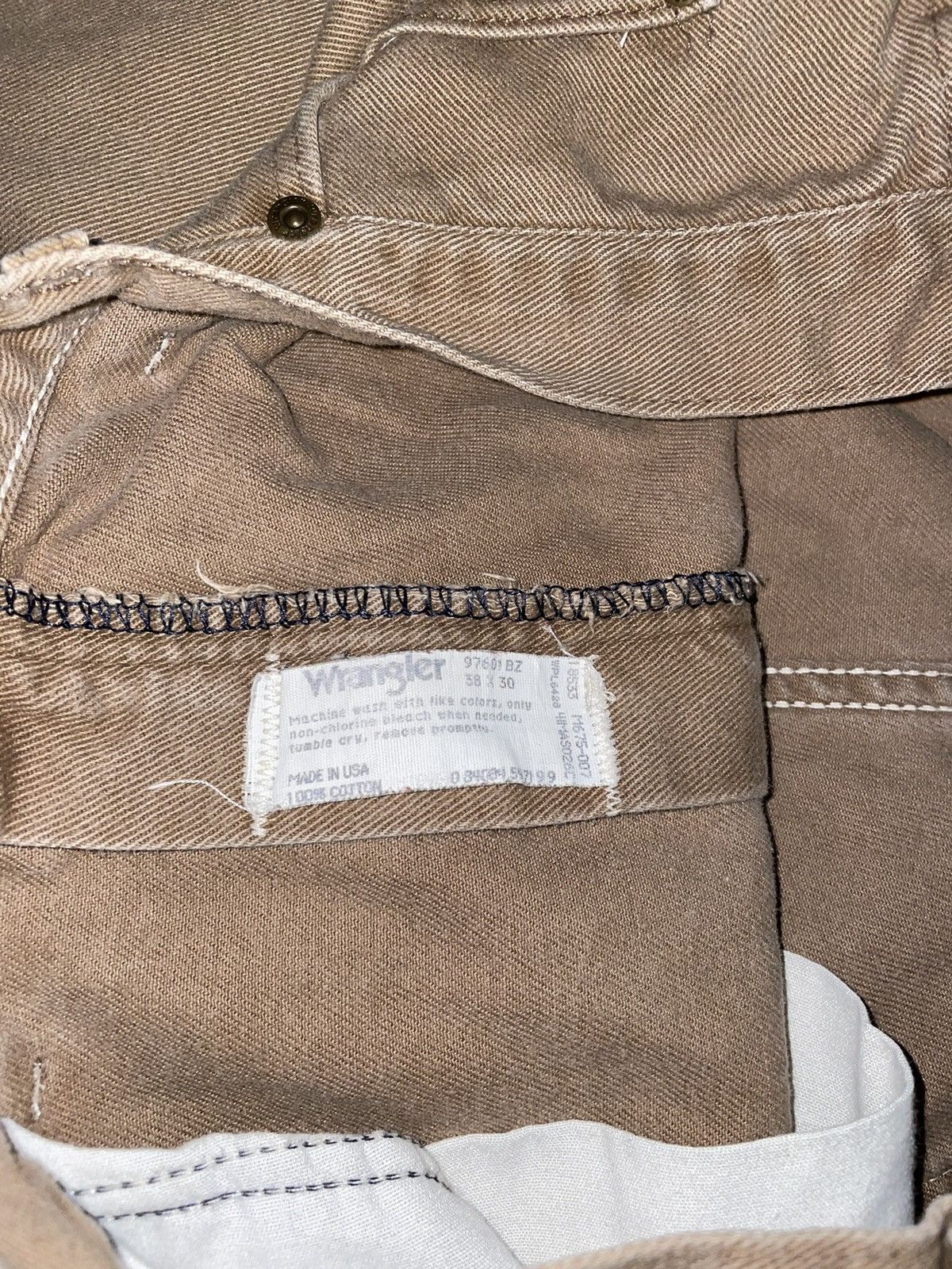 Wrangler Vintage 90s Wrangler Denim Tan Straight Leg Size US 36 / EU 52 - 7 Thumbnail