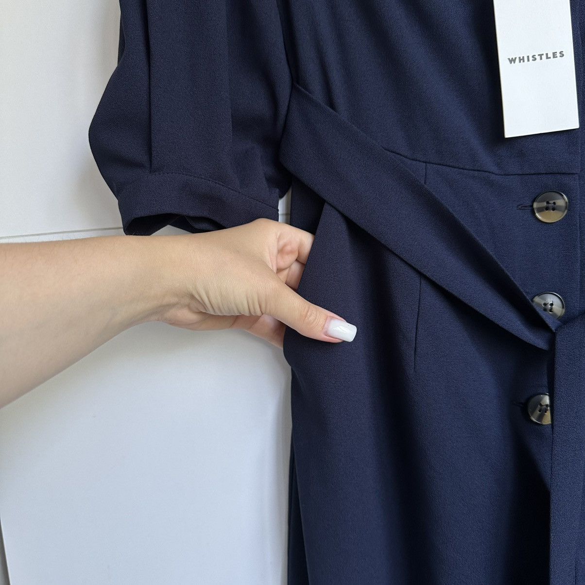 Whistles Whistles Navy Carina Jumpsuit Off Shoulder Crop Wide Leg Size XS / US 0-2 / IT 36-38 - 3 Thumbnail