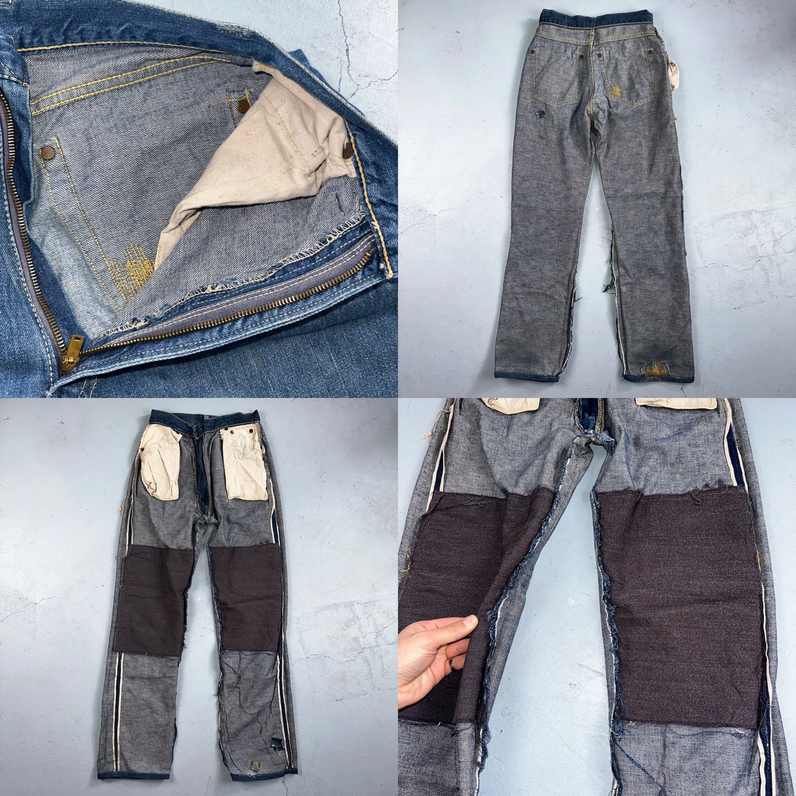 Levi's Vintage Levis Jeans 701 Big E 50s 1950s Redline Hidden Rivets USA 501 Act 26x29 Size US 26 / EU 42 - 10 Thumbnail