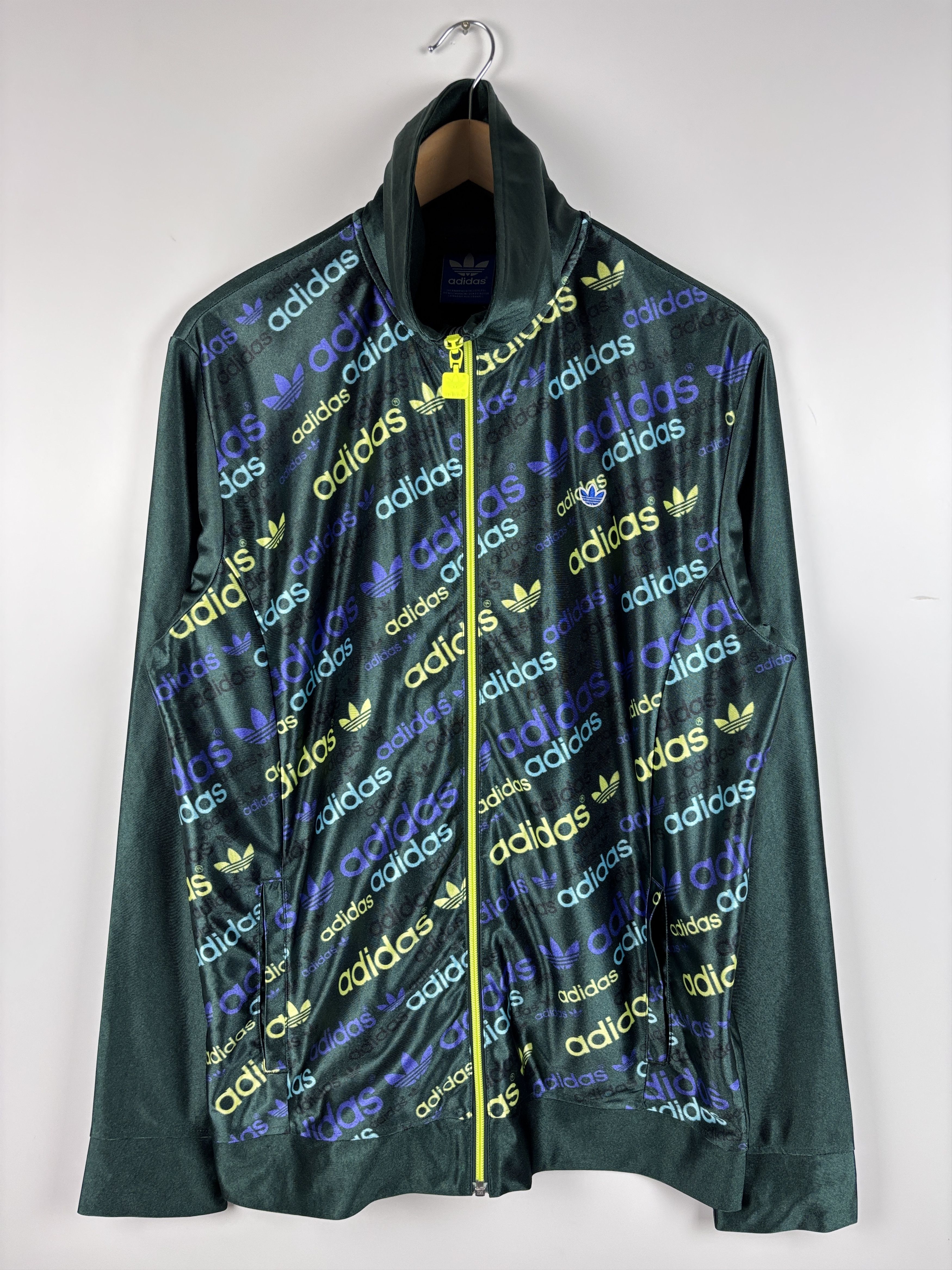 Adidas Mens Adidas Monogam Track Zip Jacket Green Size XL Size US XL / EU 56 / 4 - 1 Thumbnail