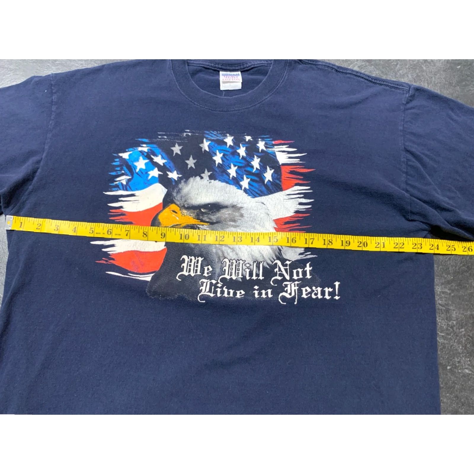 Gildan VINTAGE Gildan Patriotic Shirt Blue XL Short Sleeve Bald Eagle Mens Size US XL / EU 56 / 4 - 6 Thumbnail