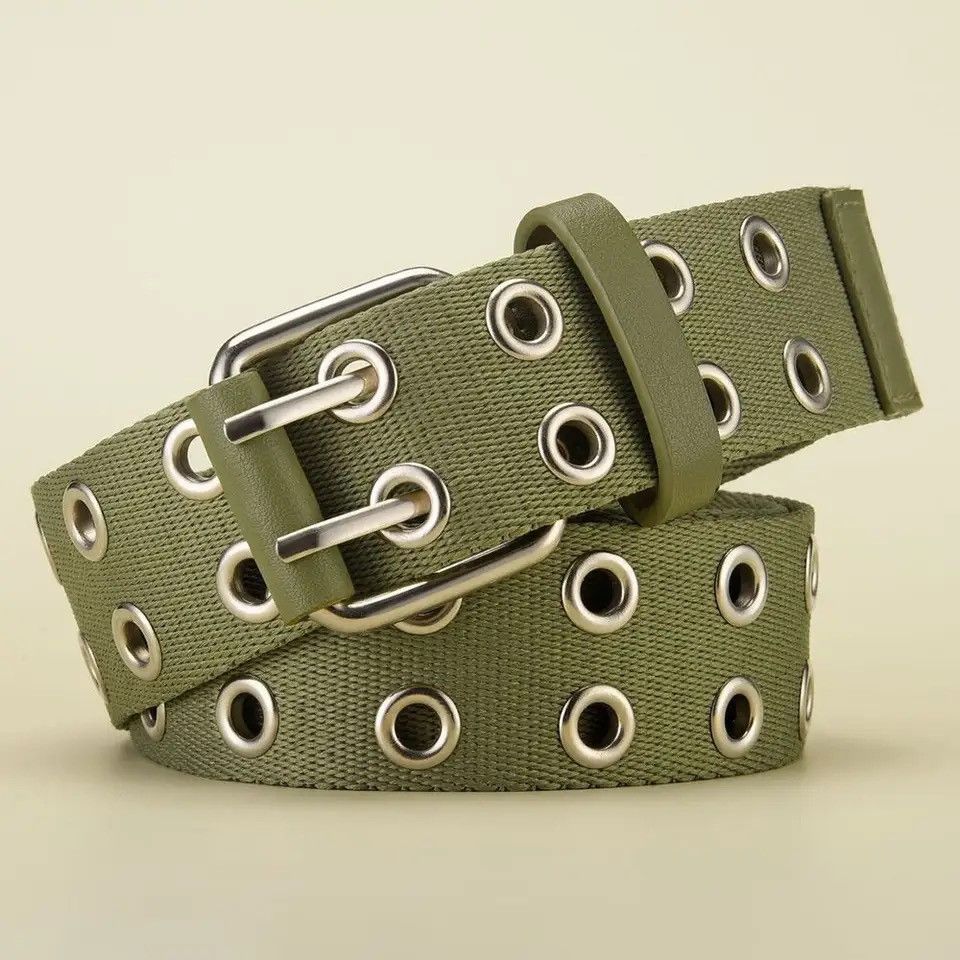 Other Canvas Belt Double Row Pin Buckle Belt Size ONE SIZE - 1 Thumbnail