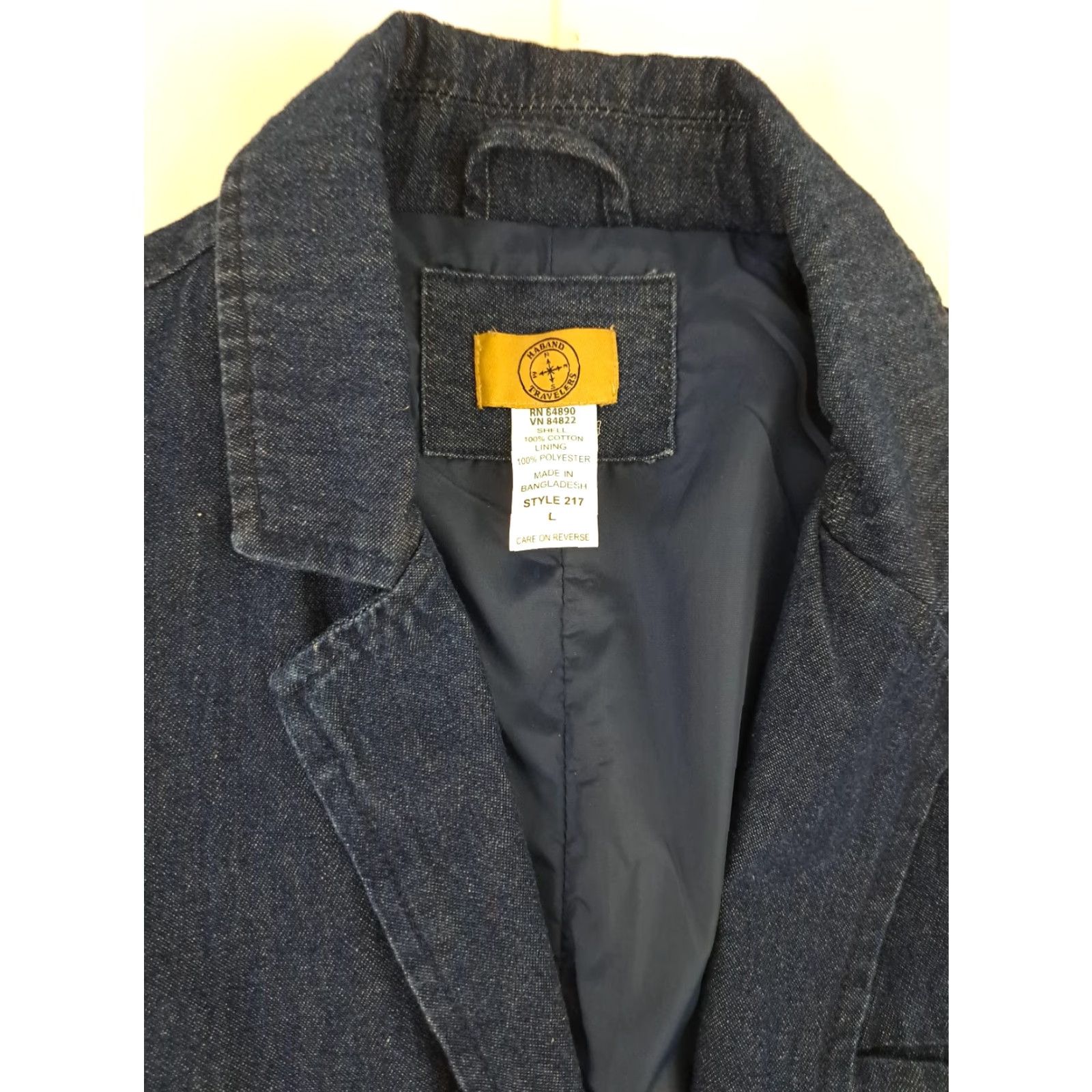 Haband VINTAGE Haband Travlers Denim Blue Jean Button Blazer Lined Coat Large Men Jacket Blazer Size US 33 - 4 Thumbnail