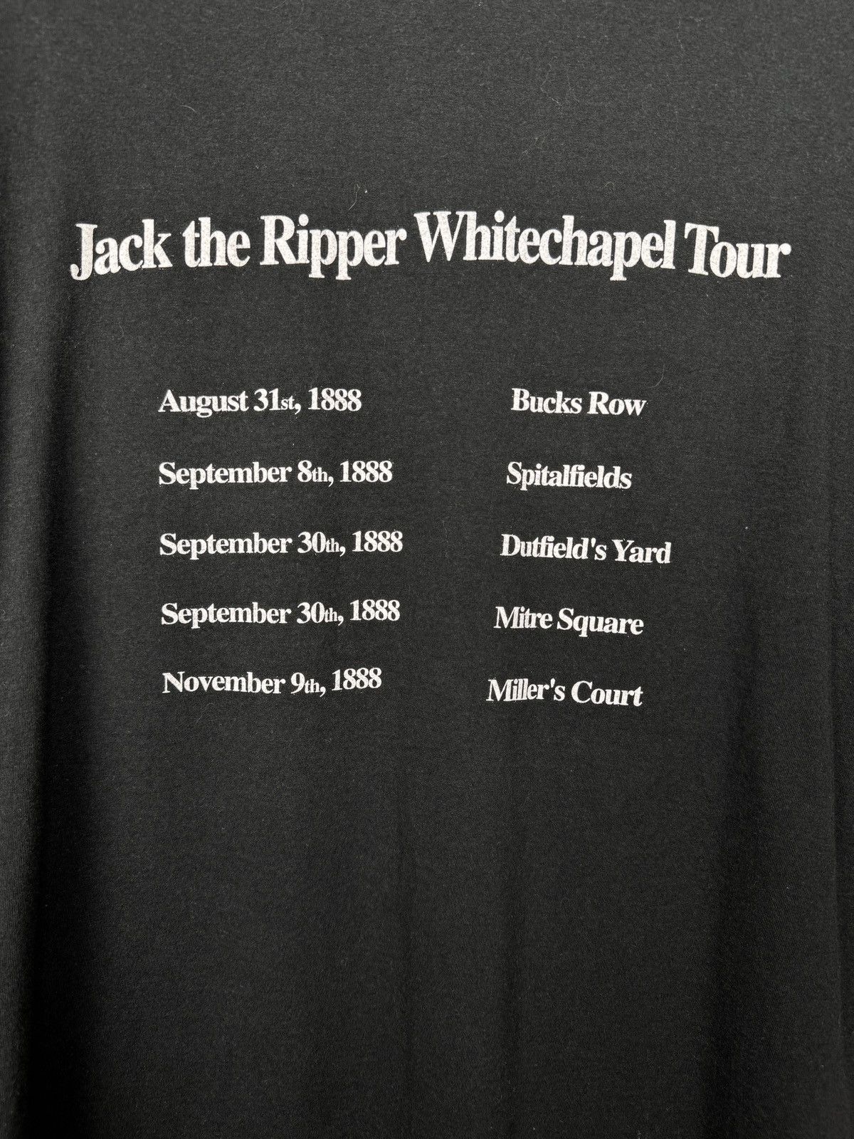 Jerzees Vintage Jack The Ripper Whitechapel Tour Black Movie y2k Tee Size US XL / EU 56 / 4 - 8 Thumbnail