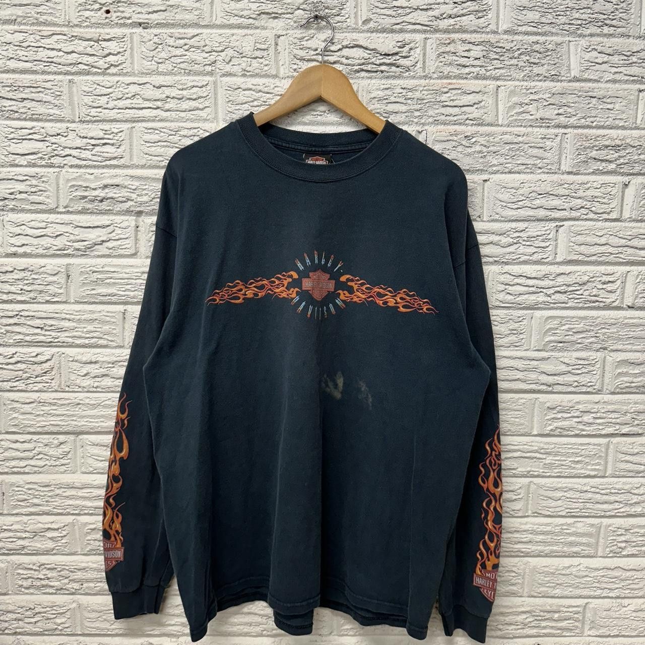 Harley Davidson Y2K Harley Davidson Flames Shirt Long Sleeve XL Size US XL / EU 56 / 4 - 1 Thumbnail