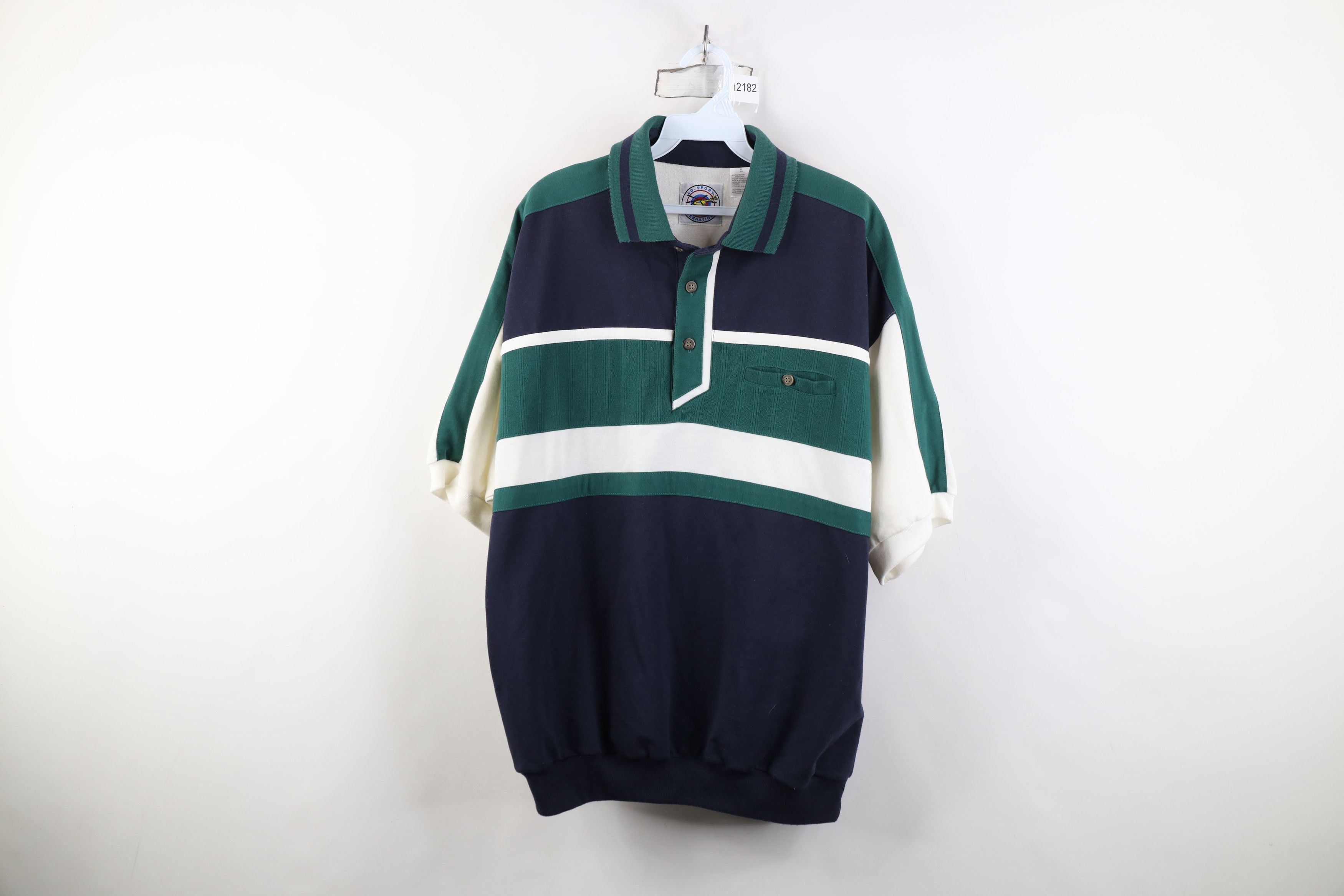 Vintage Vintage 90s Streetwear Block Collared Pullover Polo Shirt Size US XL / EU 56 / 4 - 1 Thumbnail