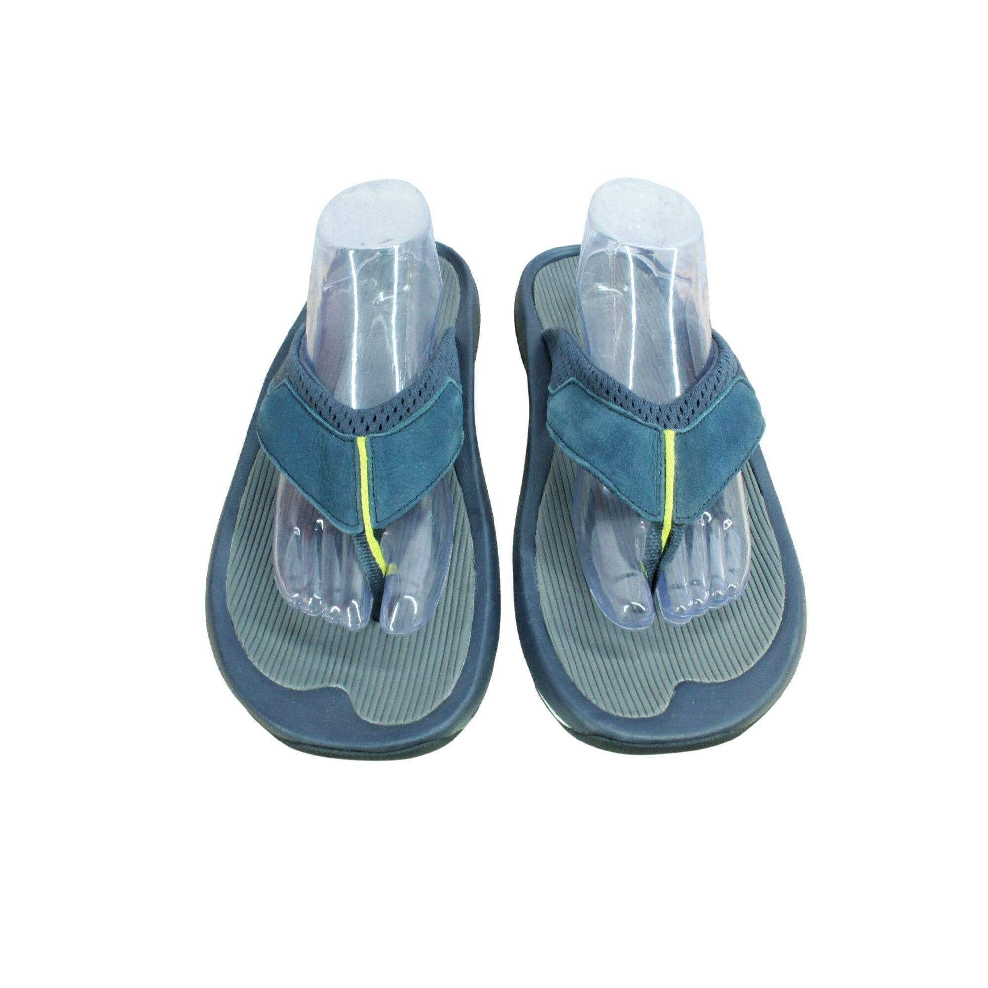 L.L. Bean LL Bean Men's Blue Suede Swift River Cushioned Flip-Flops Size US 13 / EU 46 - 5 Thumbnail