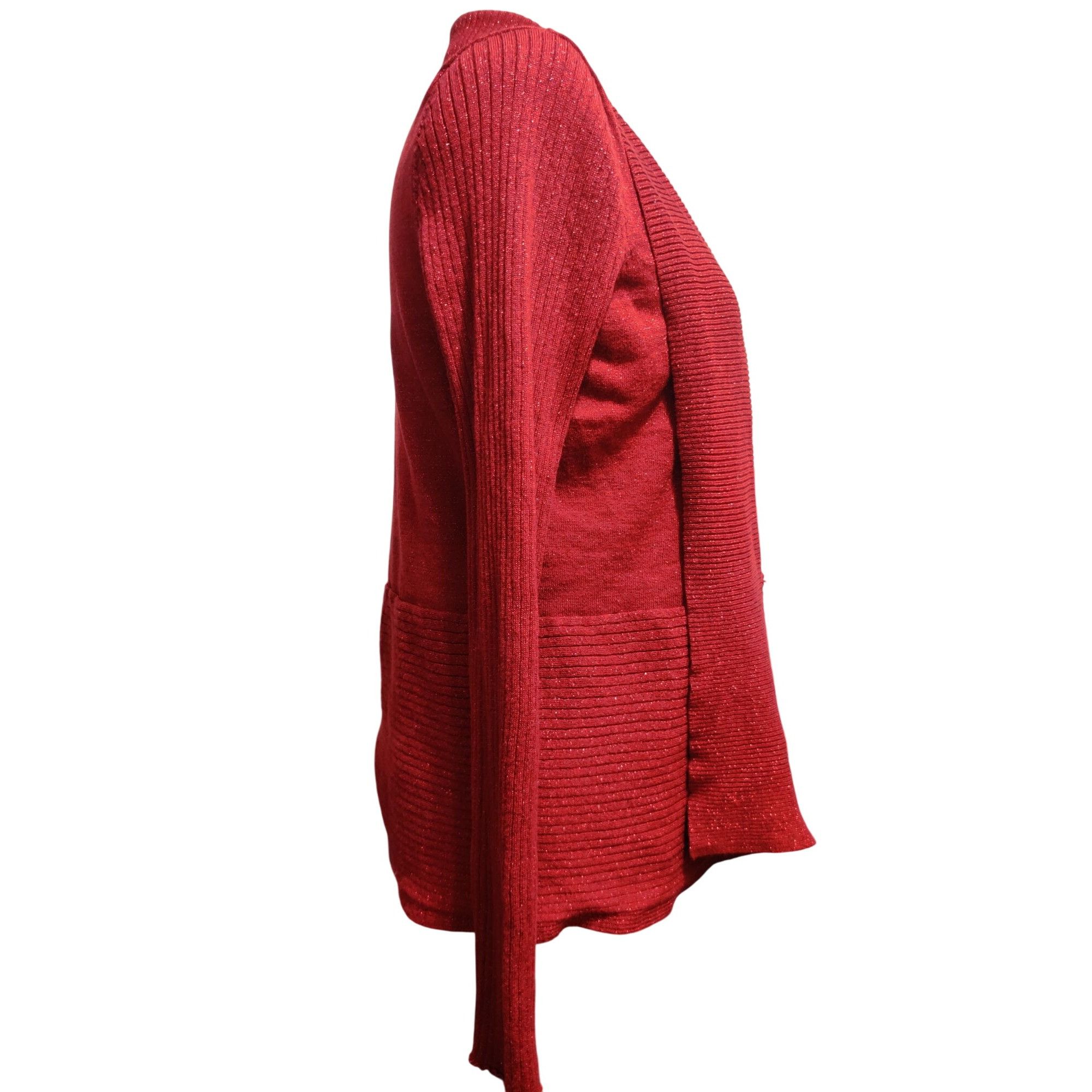Other 89th + Madison XL Womens Sweater Red Metallic Ribbed Open Fr Size XL / US 12-14 / IT 48-50 - 9 Thumbnail