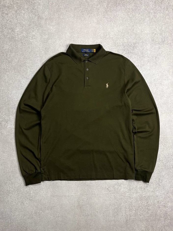 Polo Ralph Lauren × Vintage VINTAGE POLO RALPH LAUREN RUGBY OLIVE SHIRT Y2K L Size US L / EU 52-54 / 3 - 1 Thumbnail