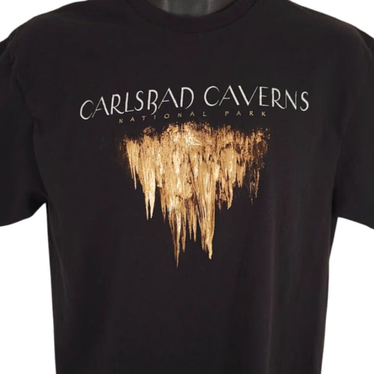 Delta VINTAGE Carlsbad Caverns T Shirt Mens Size Medium Black National Park Travel Tee Size US M / EU 48-50 / 2 - 2 Thumbnail