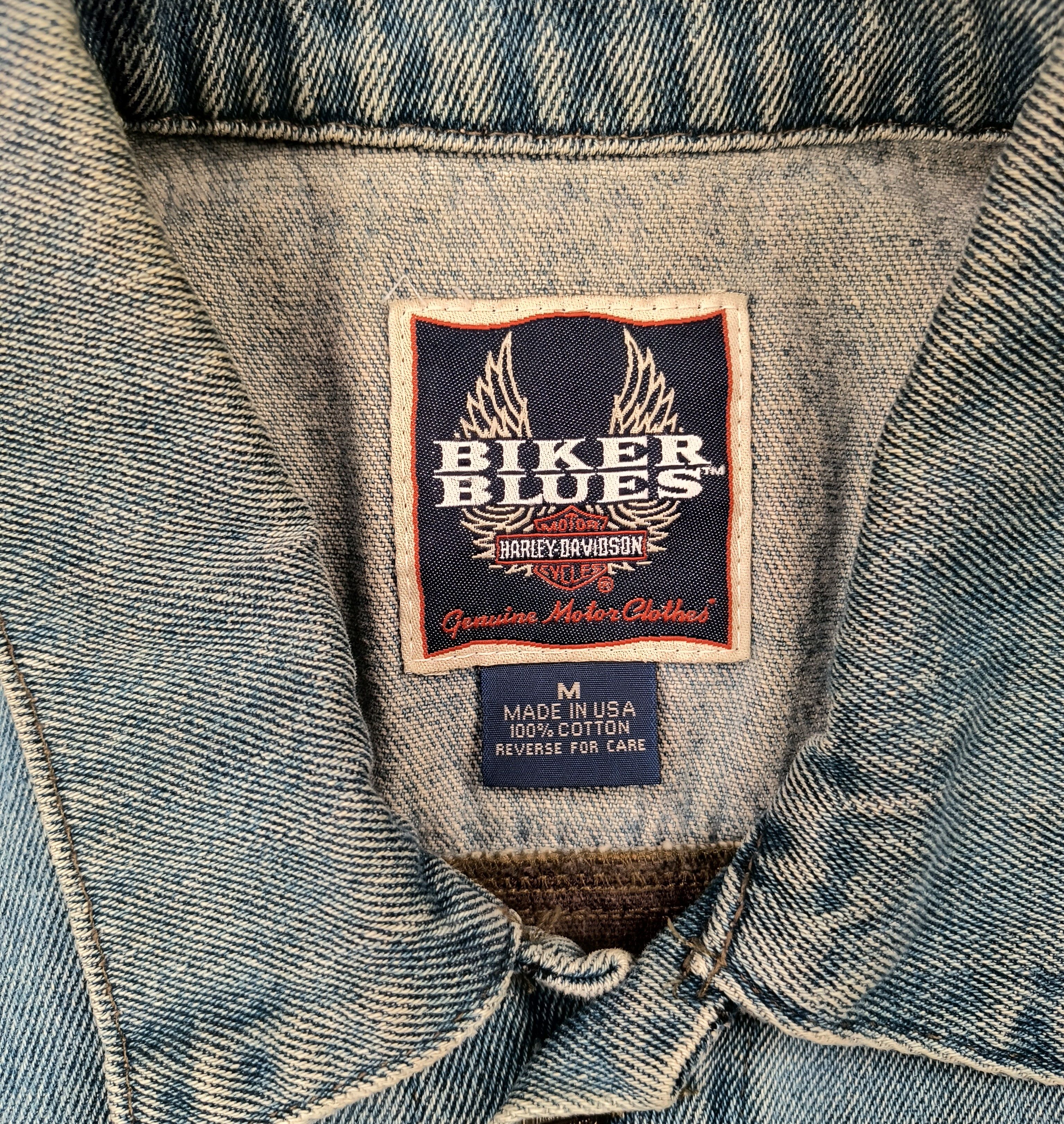 Harley Davidson Vintage Biker Blues Harley Davidson leather denim vest Size US M / EU 48-50 / 2 - 8 Thumbnail