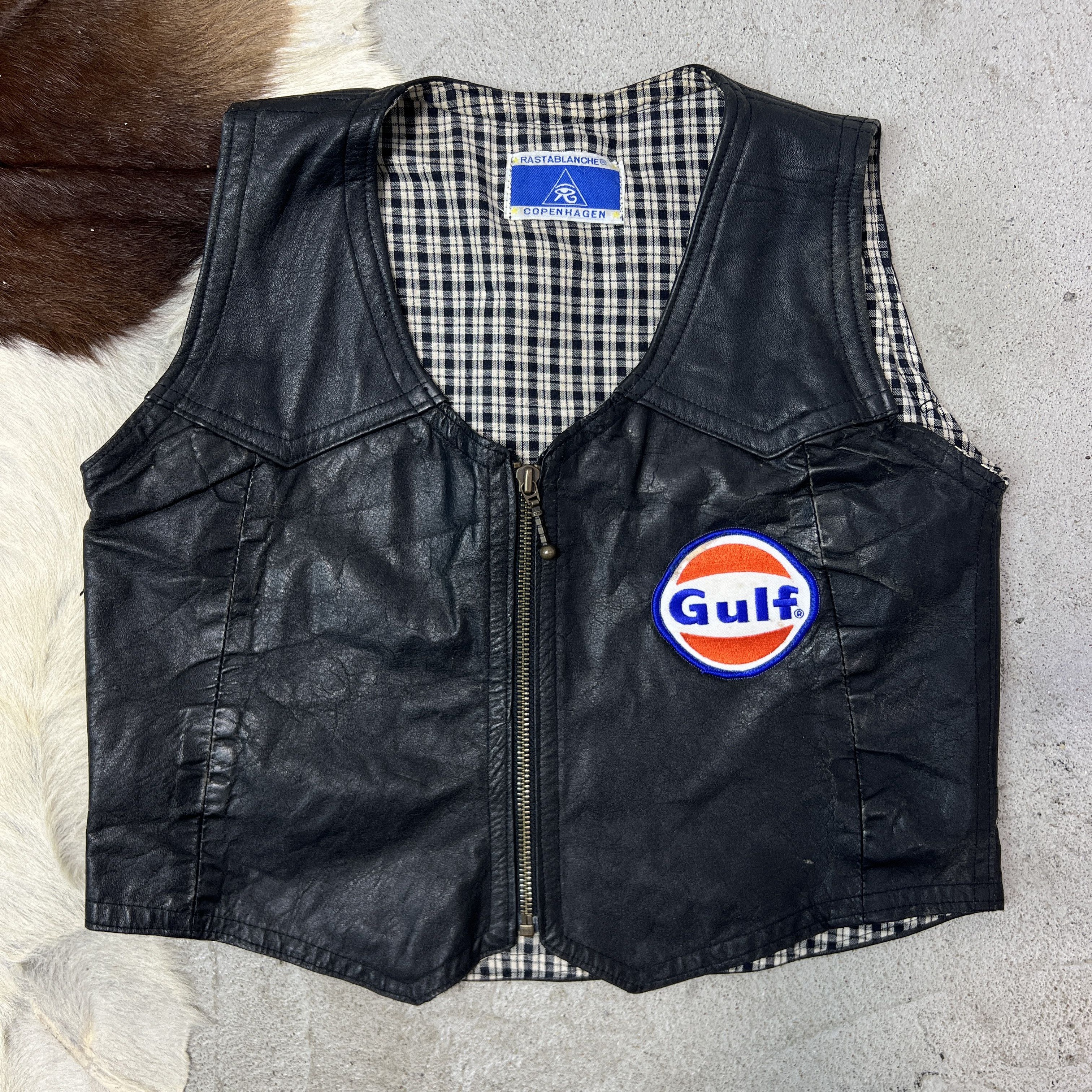 Vintage VintagLeather Moto Biker Gulf Racing Vest Y2K Size S / US 4 / IT 40 - 2 Thumbnail