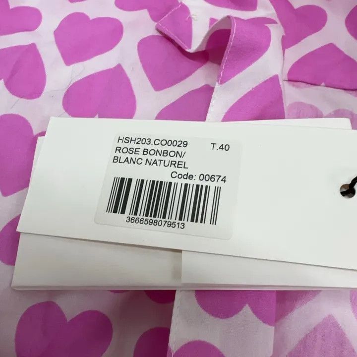 AMI AMIPARIS SS23 Pink Heart Print Short Sleeve Shirt -2507 Size US M / EU 48-50 / 2 - 6 Thumbnail