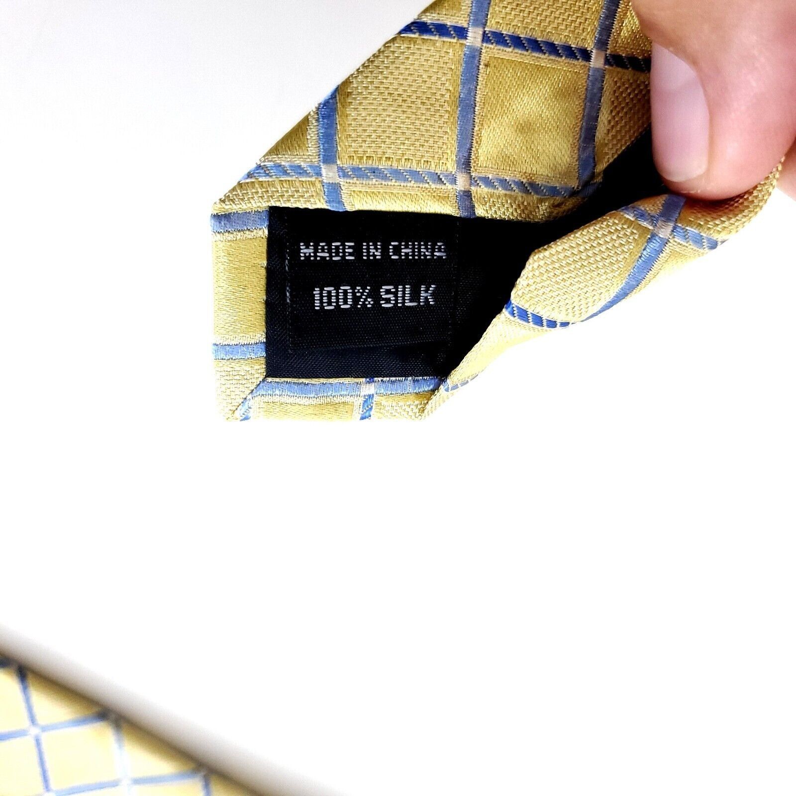 Arrow Arrow Yellow Blue Plaid Woven Silk Tie Size ONE SIZE - 4 Thumbnail