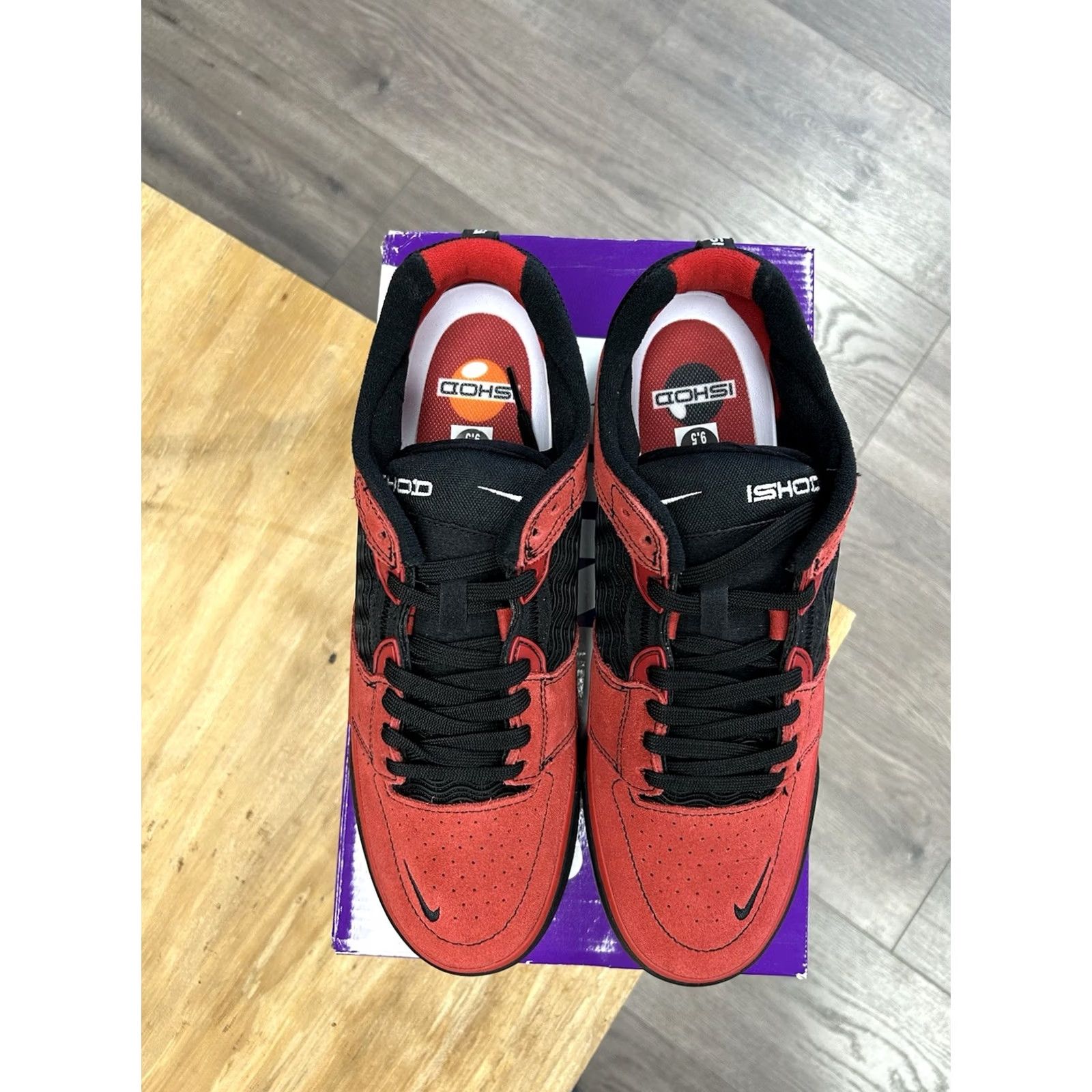 Nike Nike SB Ishod Varsity Red-Black-Var curr Red-Gum Brown Skate Sneaker 9.5 Men DC7232-600 Size US 10 / EU 43 - 2 Thumbnail