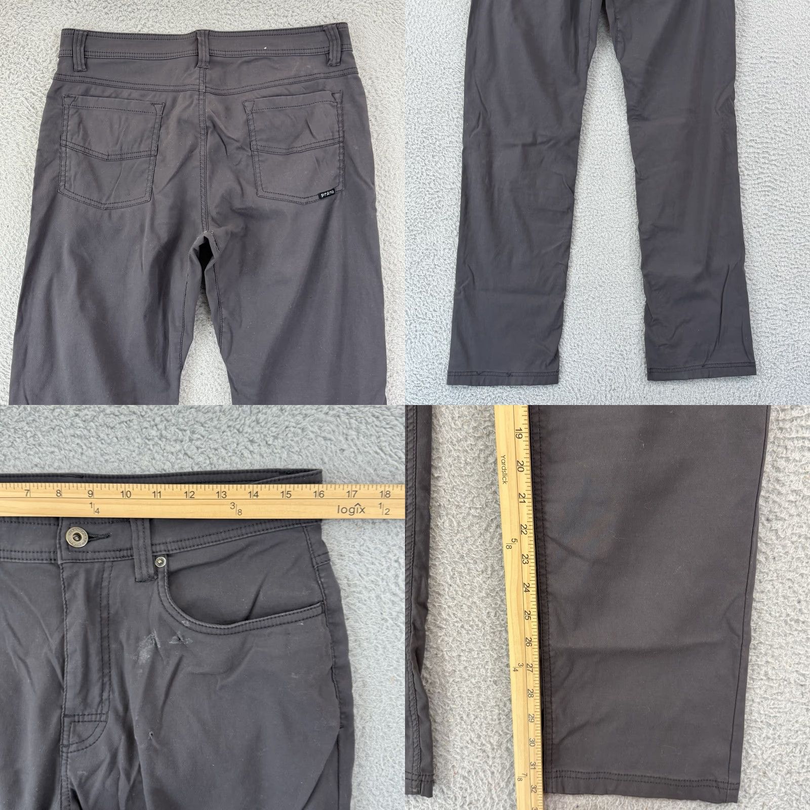 Prana Prana Mens Pants 32x32 Zion Slim Fit Nylon Chino Hiking Outdoor Straight 5-Pocket Gray Cap Rise Mid 32 in Regular Stretch Relaxed Jacket? Size US 32 / EU 48 - 8 Thumbnail