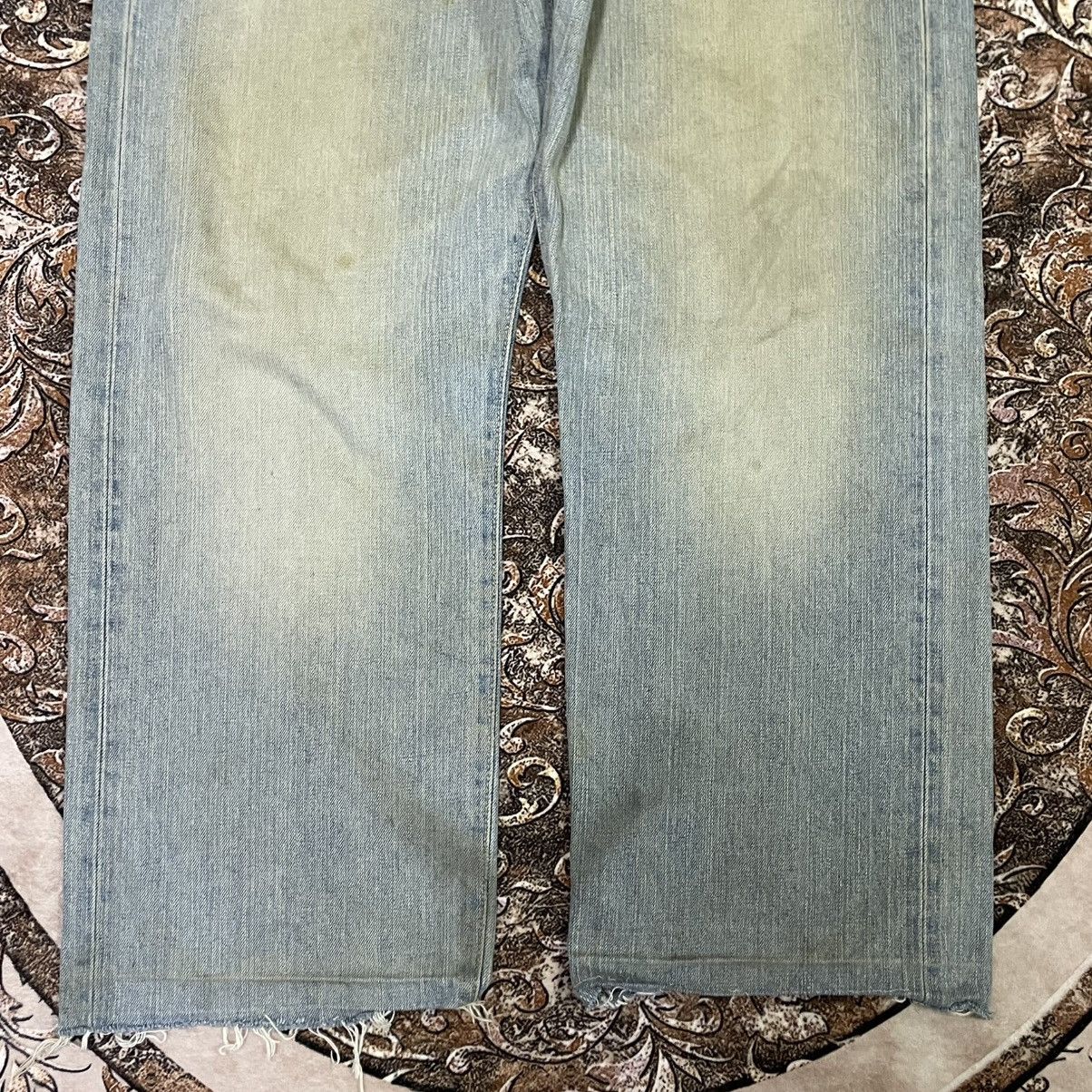 Edwin 🔥Edwin 505 Stoned Washed Ripped Distress Dirty Selvedge Jean Size US 35 - 3 Thumbnail