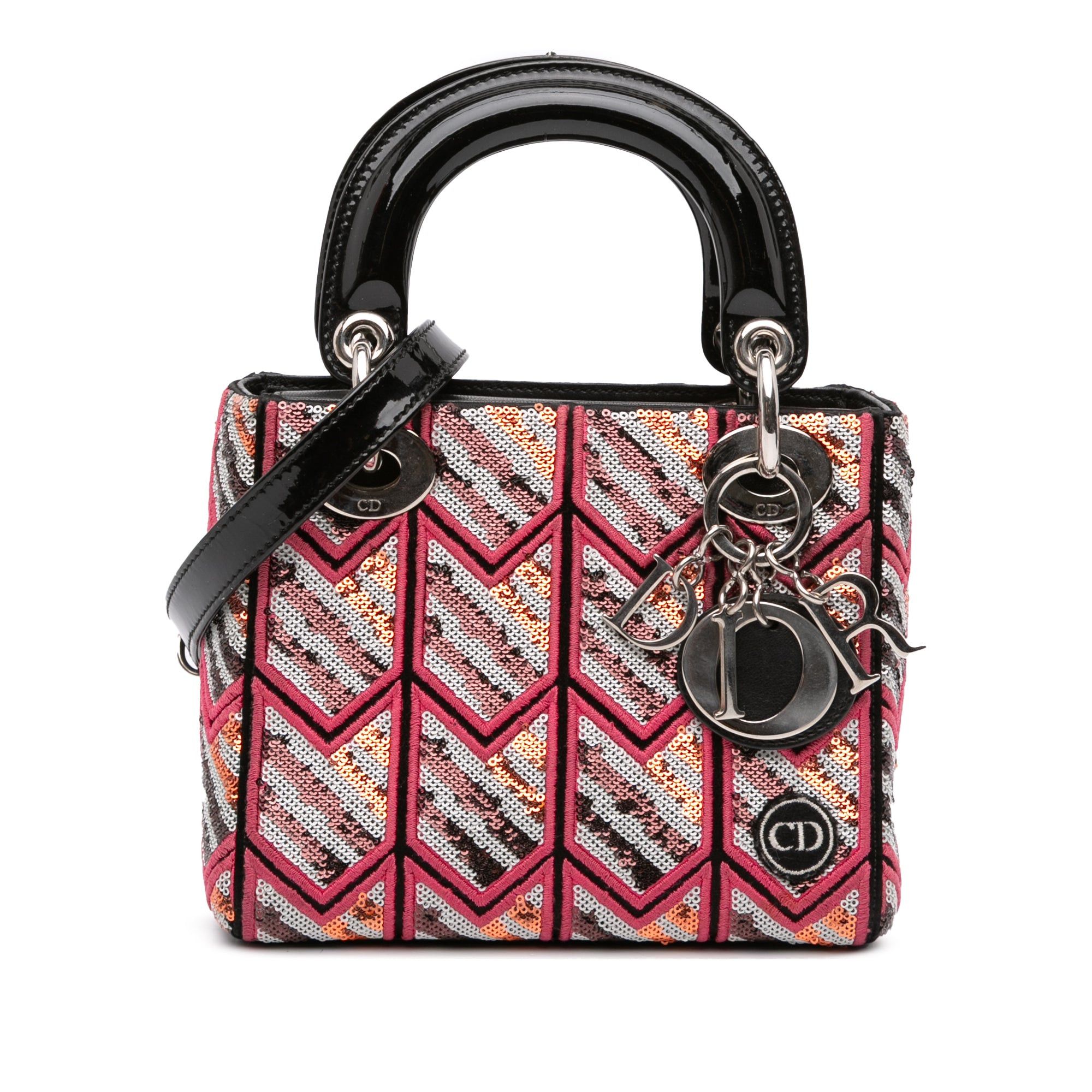 Dior Mini Patent Sequined Lady Dior Size ONE SIZE - 1 Thumbnail