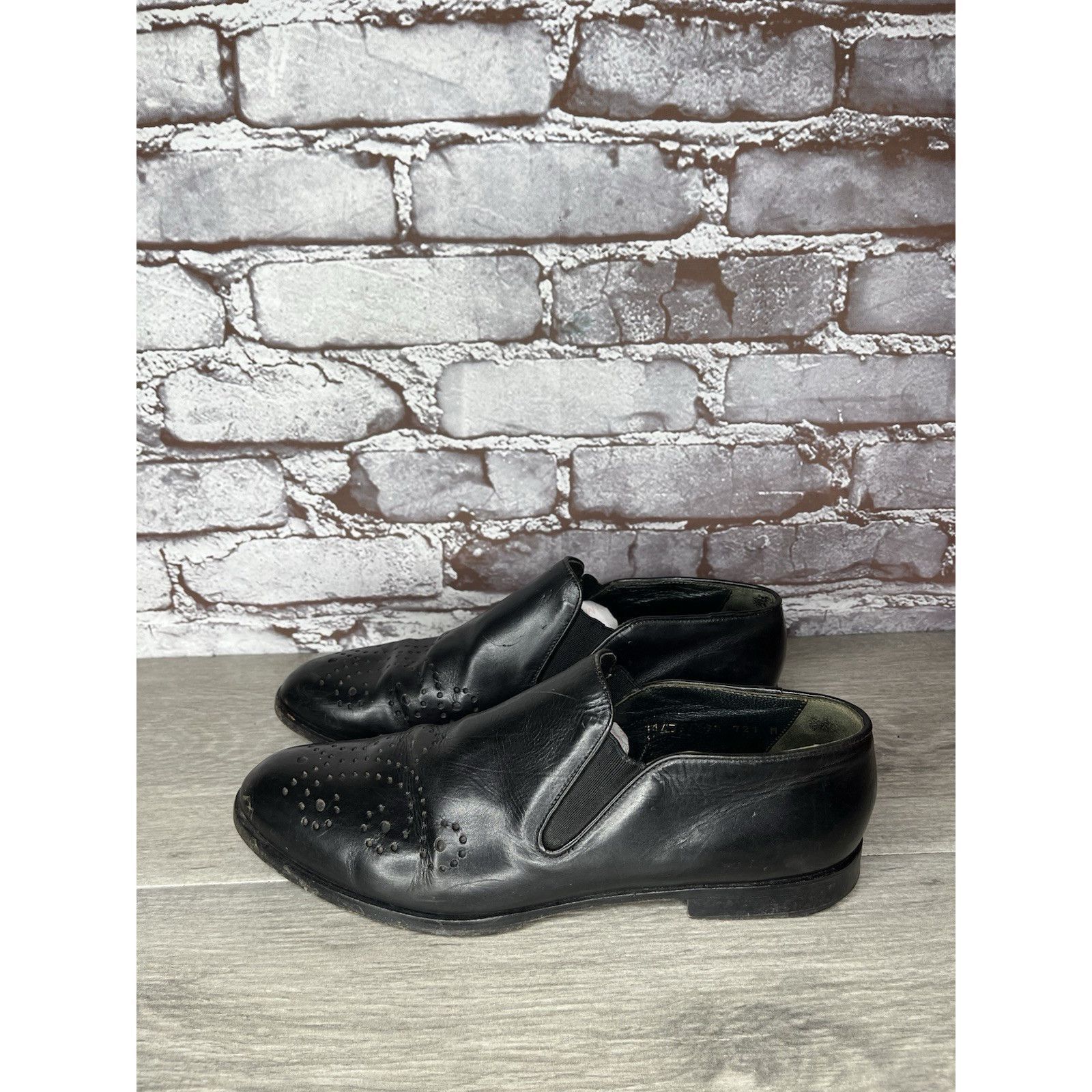 Big John Joan & David Handmade in Italy Black Leather Wingtip Heel Ox Size US 9.5 / IT 39.5 - 16 Thumbnail