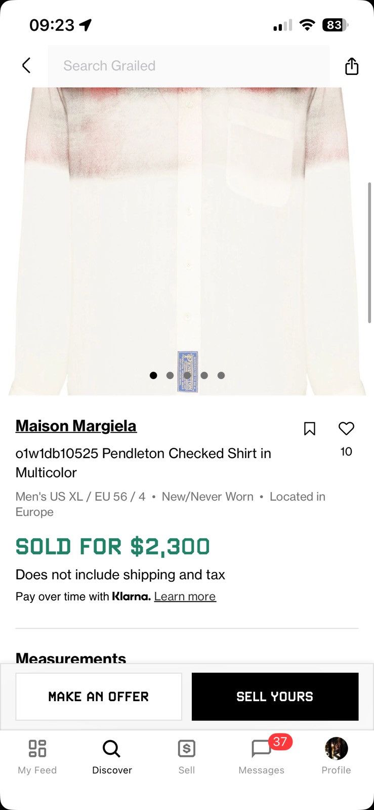 Maison Margiela Maison Margiela Pendleton Ombre Gradient Flannel Shirt Size US M / EU 48-50 / 2 - 10 Thumbnail