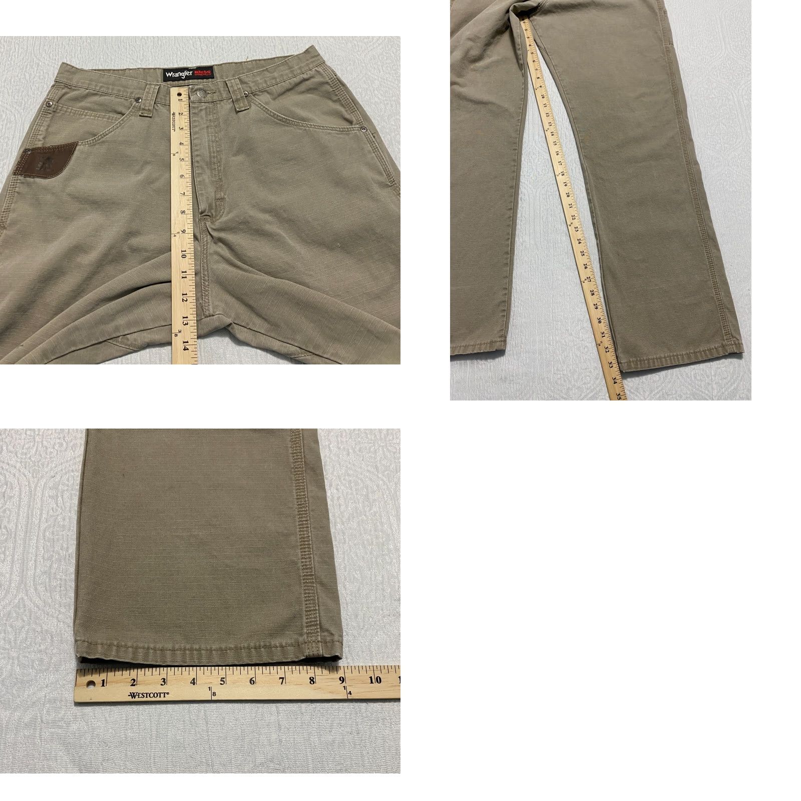 Wrangler VINTAGE Wrangler RIGGS Workwear Carpenter Jeans Mens 34 Brown Cotton Canvas Straight Relaxed 34 Inseam 34 in 90s Theme Mens Wrangler 3W020DK Size US 34 / EU 50 - 8 Thumbnail
