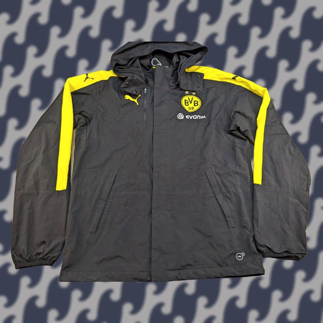 Puma Puma Borussia Dortmund Jacket Size M Football Full Zip Adult Hooded Rain Black Men Rugged Windbreaker Pockets Thermal Water Resistant Sports Size US M / EU 48-50 / 2 - 1 Thumbnail