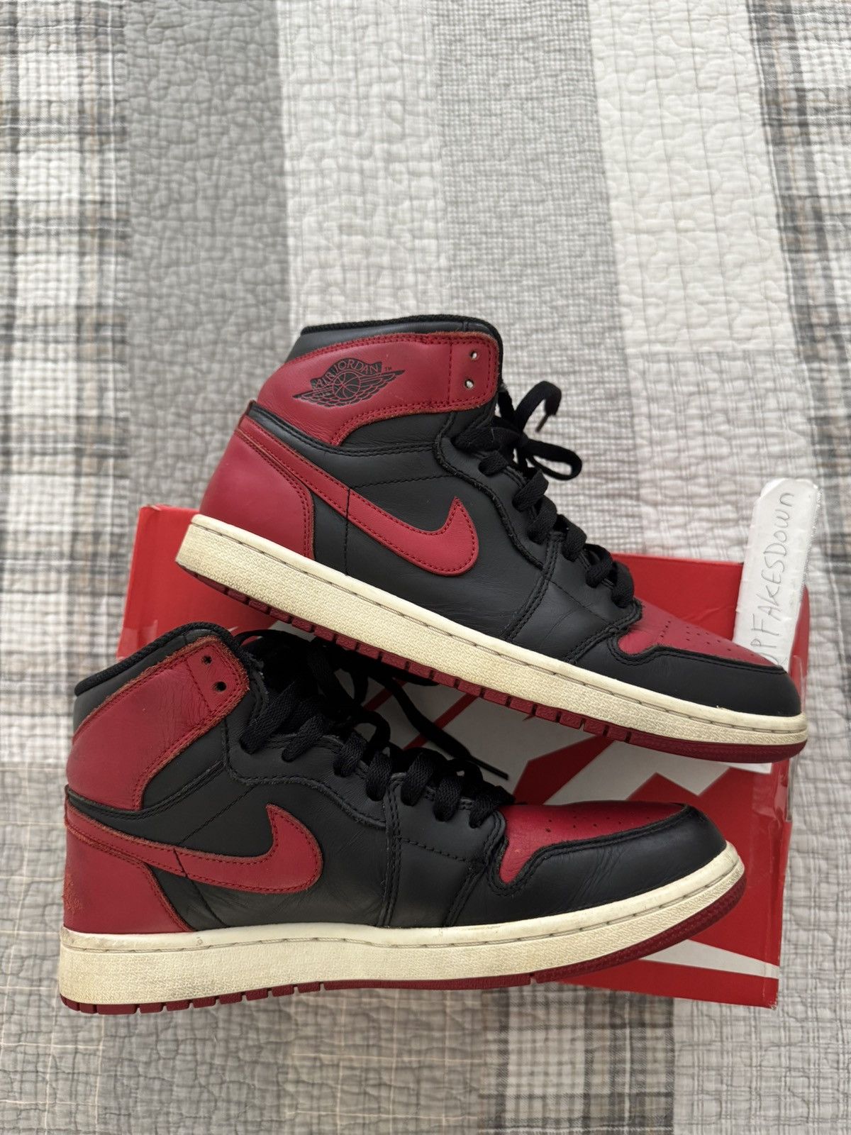 Jordan Brand Air Jordan 1 Retro High OG "Bred 2013" 8.5 Size US 8.5 / EU 41-42 - 10 Thumbnail