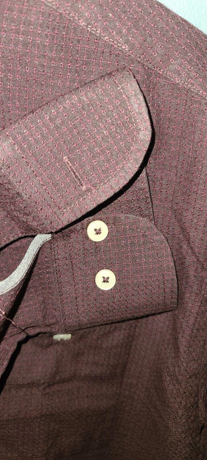 Tommy Bahama Tommy Bahama Shirt Mens Large Maroon Button Up Silk Wool Size US L / EU 52-54 / 3 - 5 Thumbnail