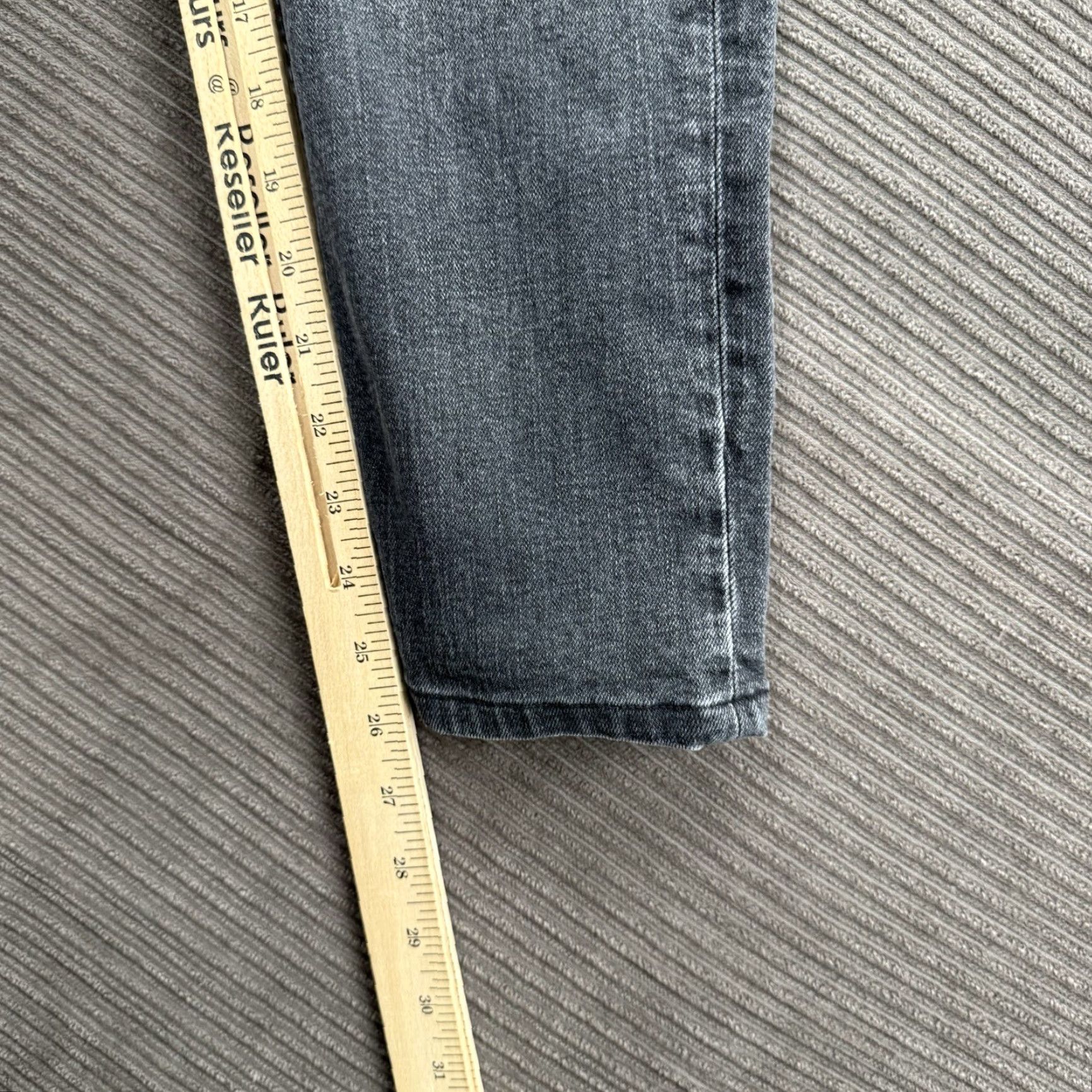 Allsaints AllSaints Jeans Men 30/26 Gray Cotton Button Fly Distressed Designer Regular Straight Tapered 30in 26in Inseam Mens Size US 30 / EU 46 - 7 Thumbnail