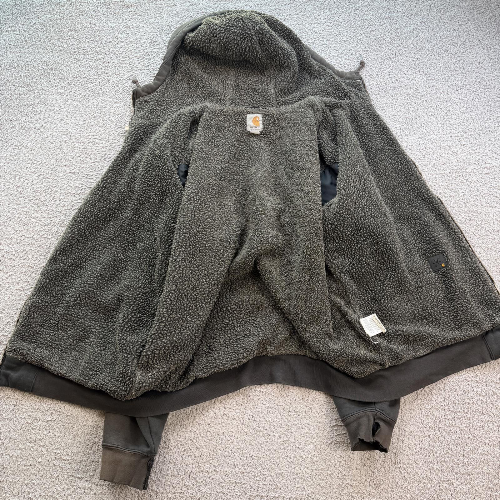Carhartt Carhartt Sherpa Lined Zip Hoodie Brown Faded Work Jacket L Size US L / EU 52-54 / 3 - 9 Thumbnail