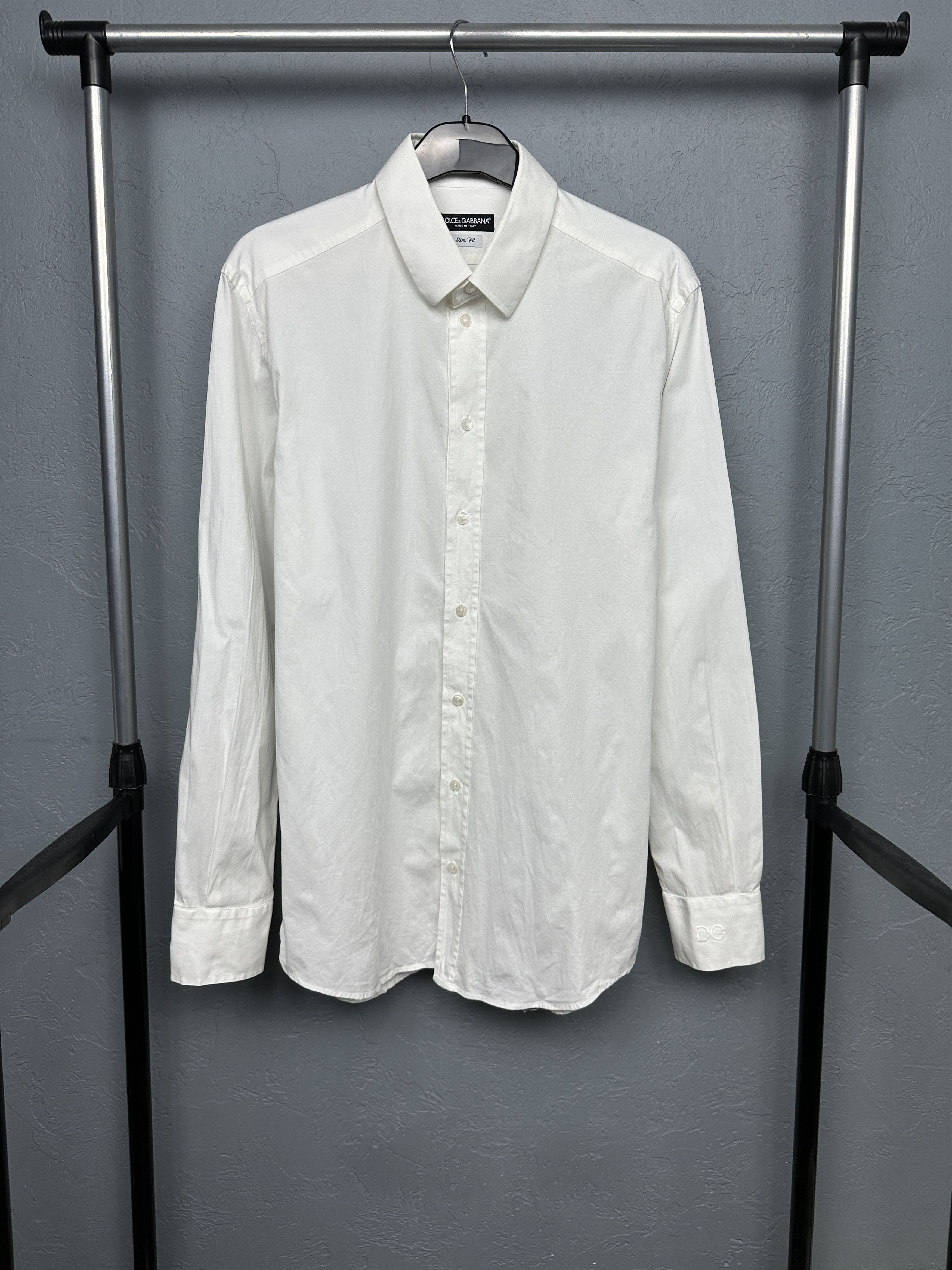 Dolce & Gabbana Dolce & Gabbana Vintage Mens Long Sleeve White Shirt Size US M / EU 48-50 / 2 - 1 Thumbnail