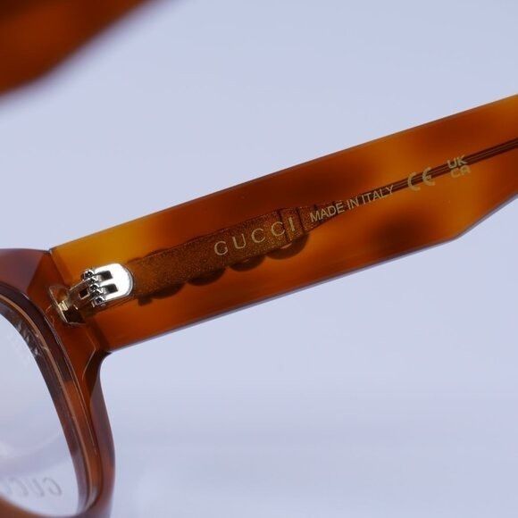 Gucci Gucci GG1837O 002 Eyeglasses Havana 51mm Cat Eye Frame Size ONE SIZE - 7 Thumbnail