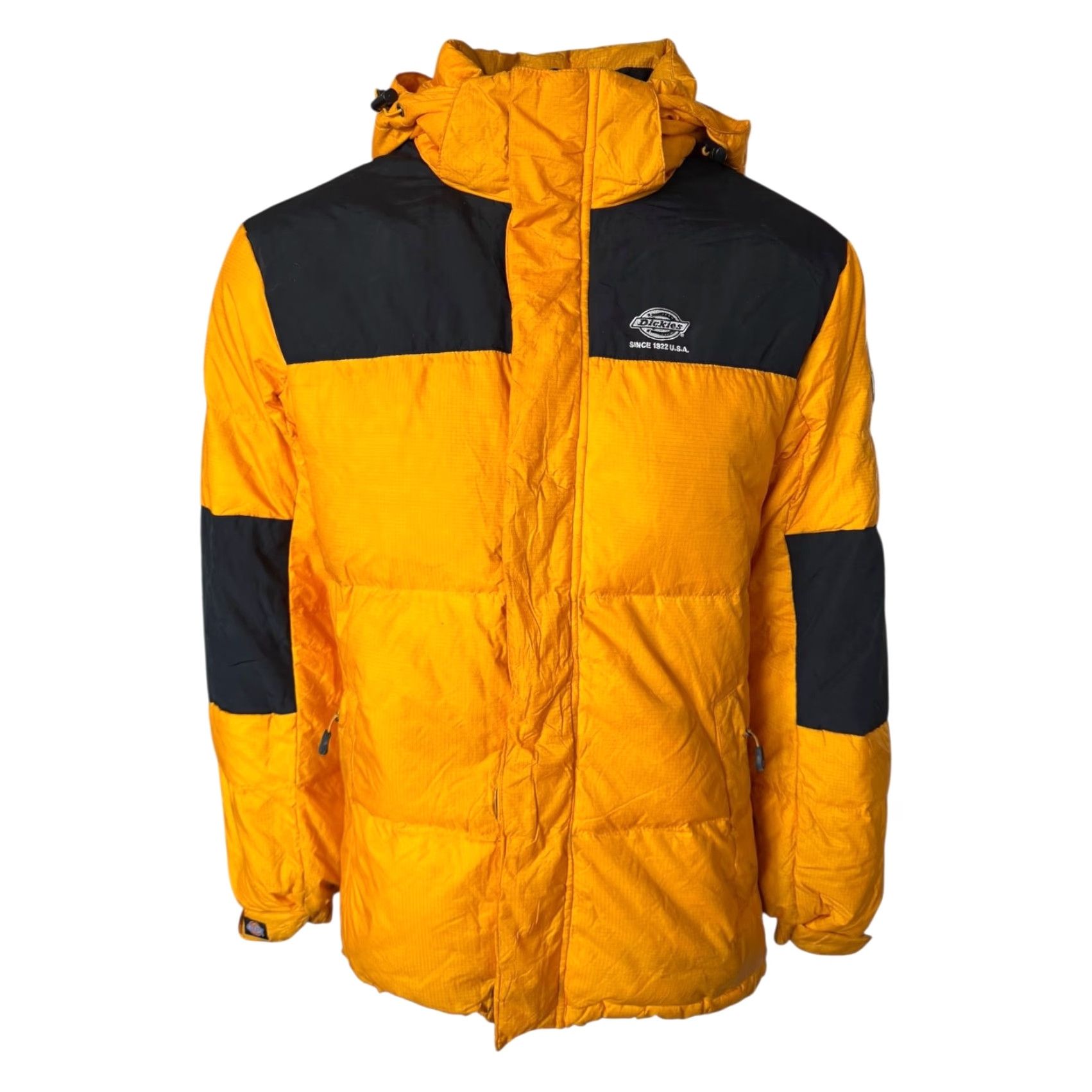 Dickies Dickies Yellow Hooded Down Puffer Jacket Mens M | Duck Down Filling | Winter Outerwear | Yellow / Black | 22” Pit to Pit 28” Length Size US M / EU 48-50 / 2 - 2 Thumbnail