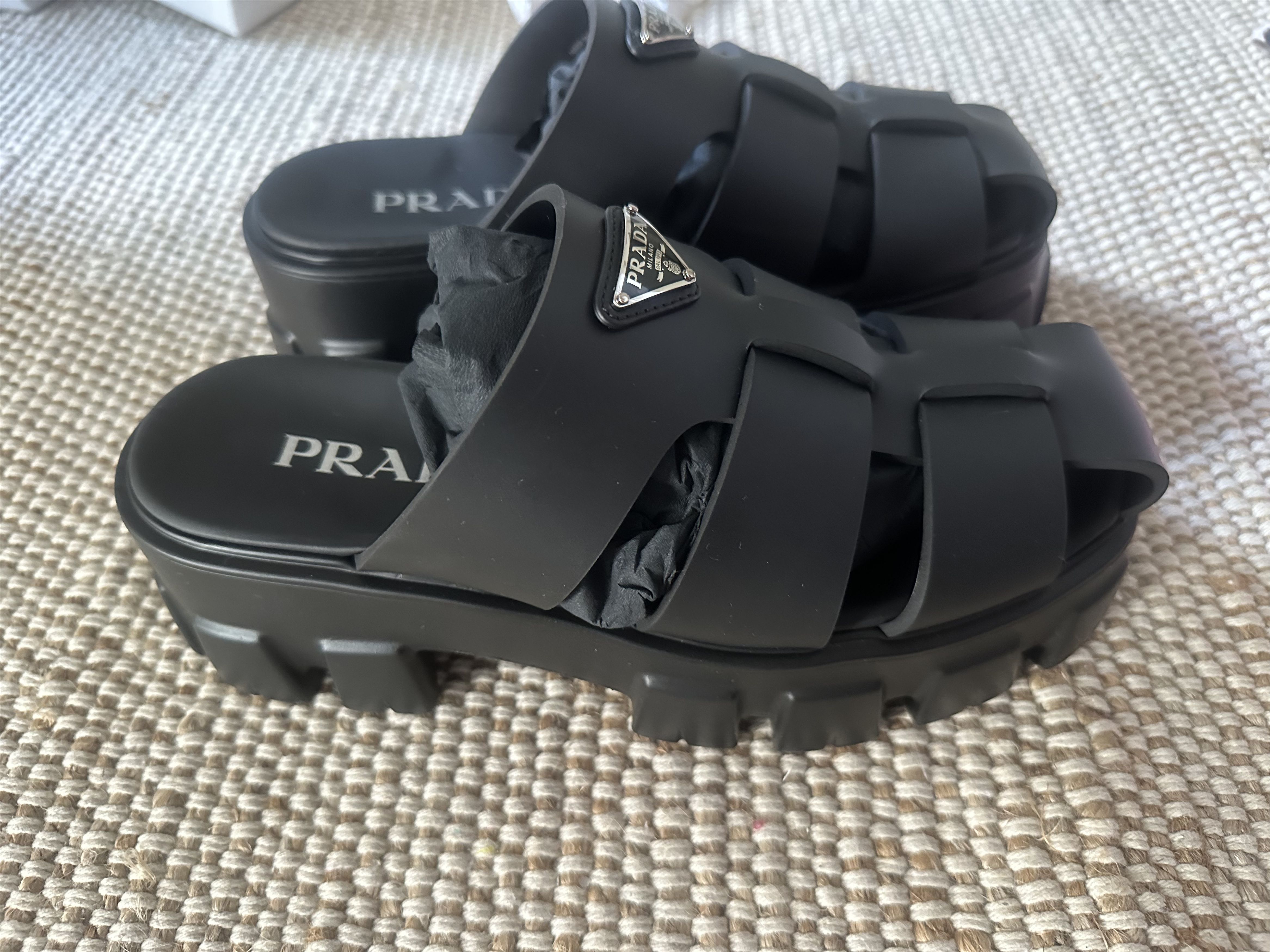 Prada Prada Monolith Rubber Mules Size US 8 / IT 38 - 3 Thumbnail