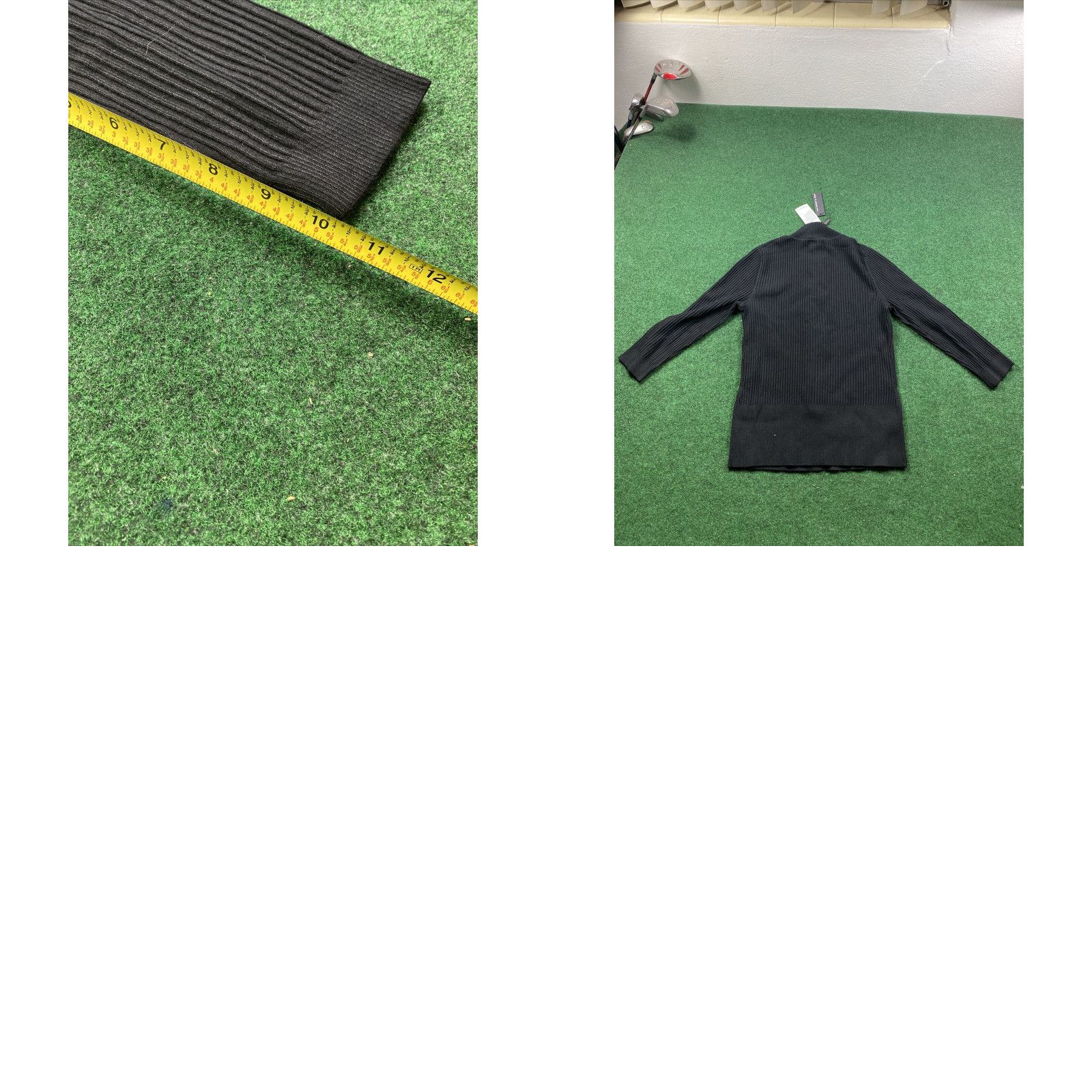 Vintage NEW Cable & Gauge Petite Small Black Ribbed Long Sleeve Fitted Button Front Size S / US 4 / IT 40 - 8 Thumbnail