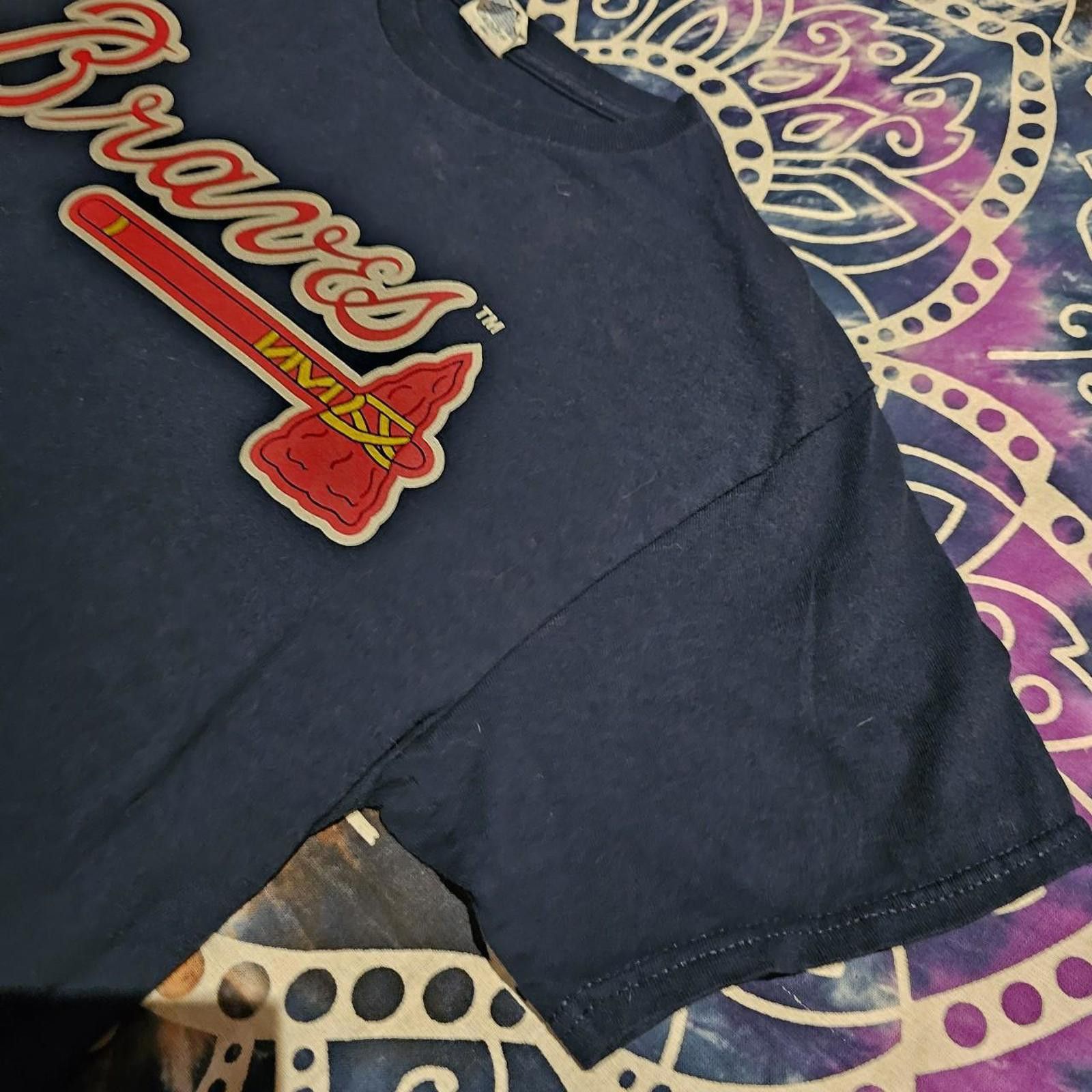 Designer Men's Red and Navy Braves T-shirt Size US M / EU 48-50 / 2 - 5 Thumbnail