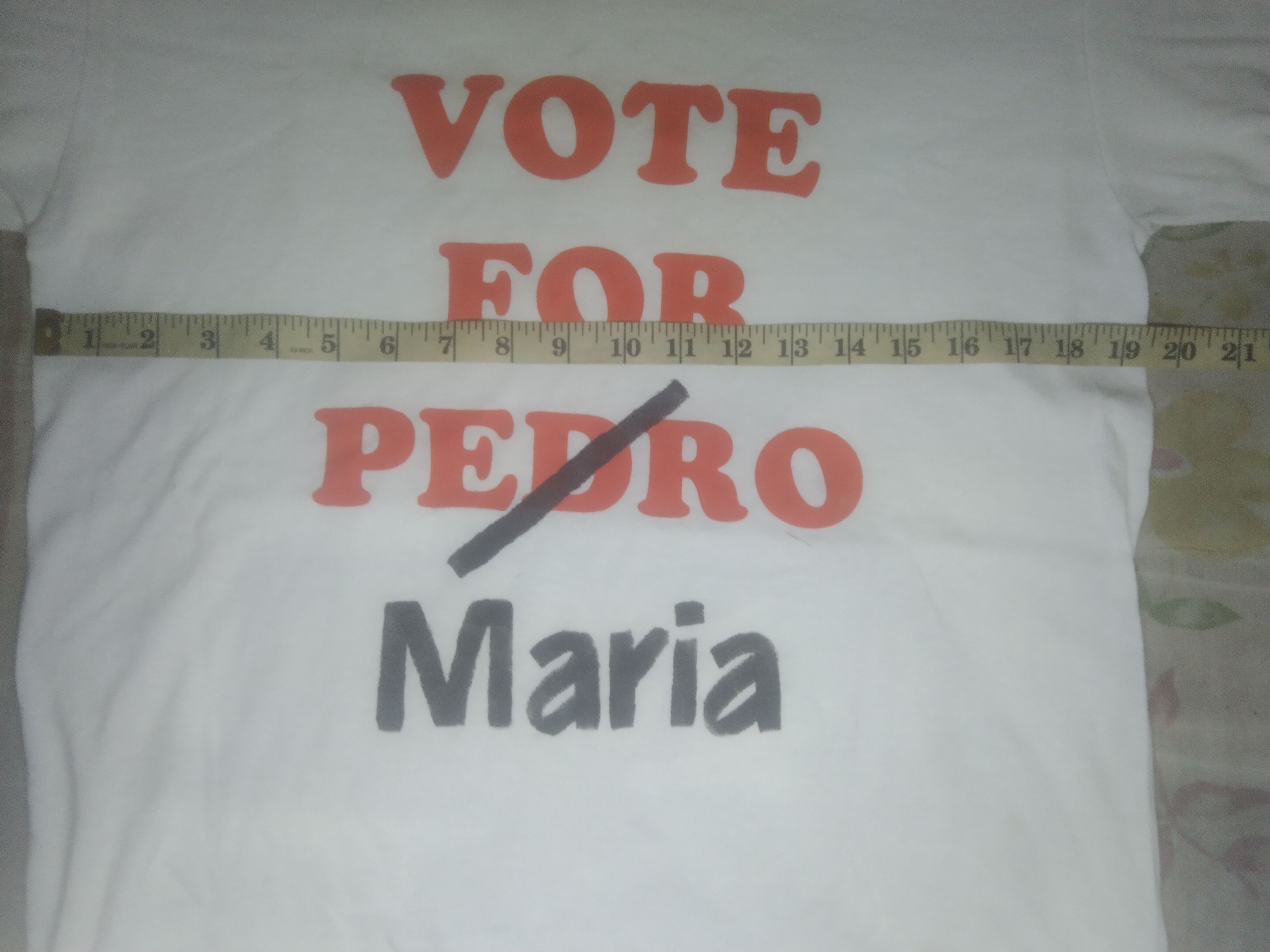 Gildan Custom Vote for (Pedro) Maria t shirt Size US M / EU 48-50 / 2 - 5 Thumbnail