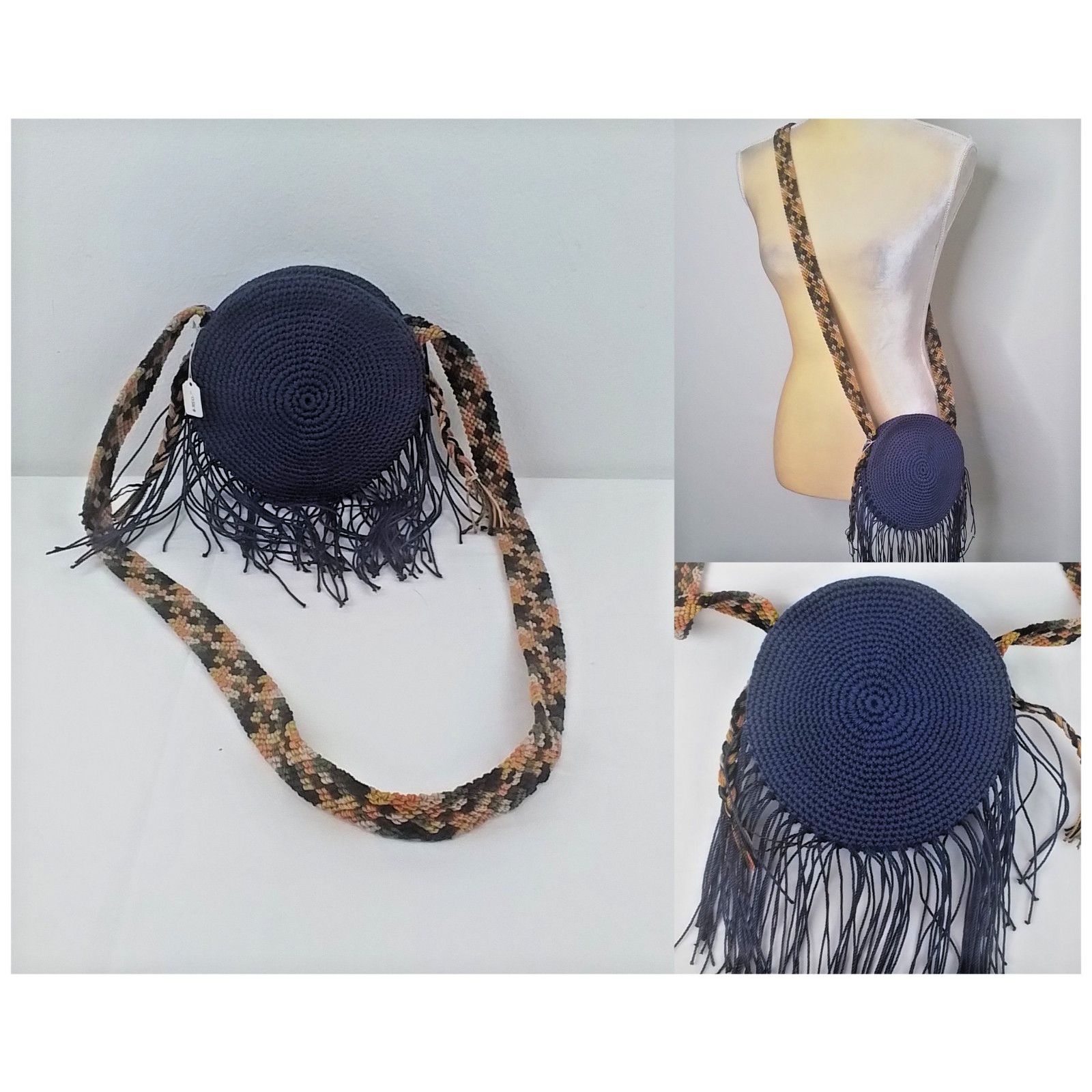 Other Handmade Macrame Handbag Crossbody Purse Purple Size ONE SIZE - 1 Thumbnail
