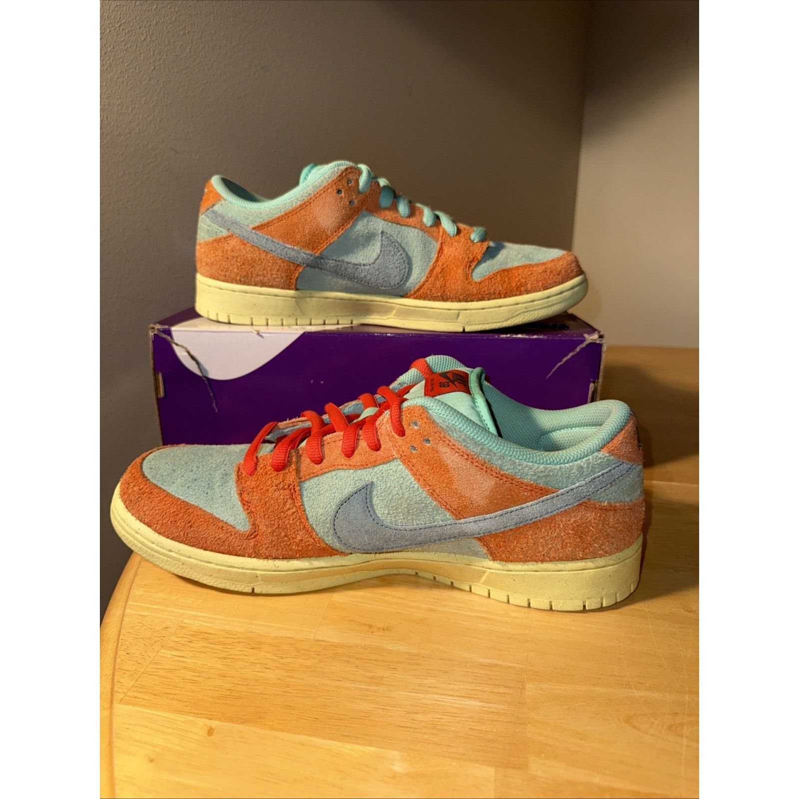 Nike Nike SB Dunk Low Orange Emerald Rise Size 12 Preowned OG BOX Size US 12 / EU 45 - 4 Thumbnail