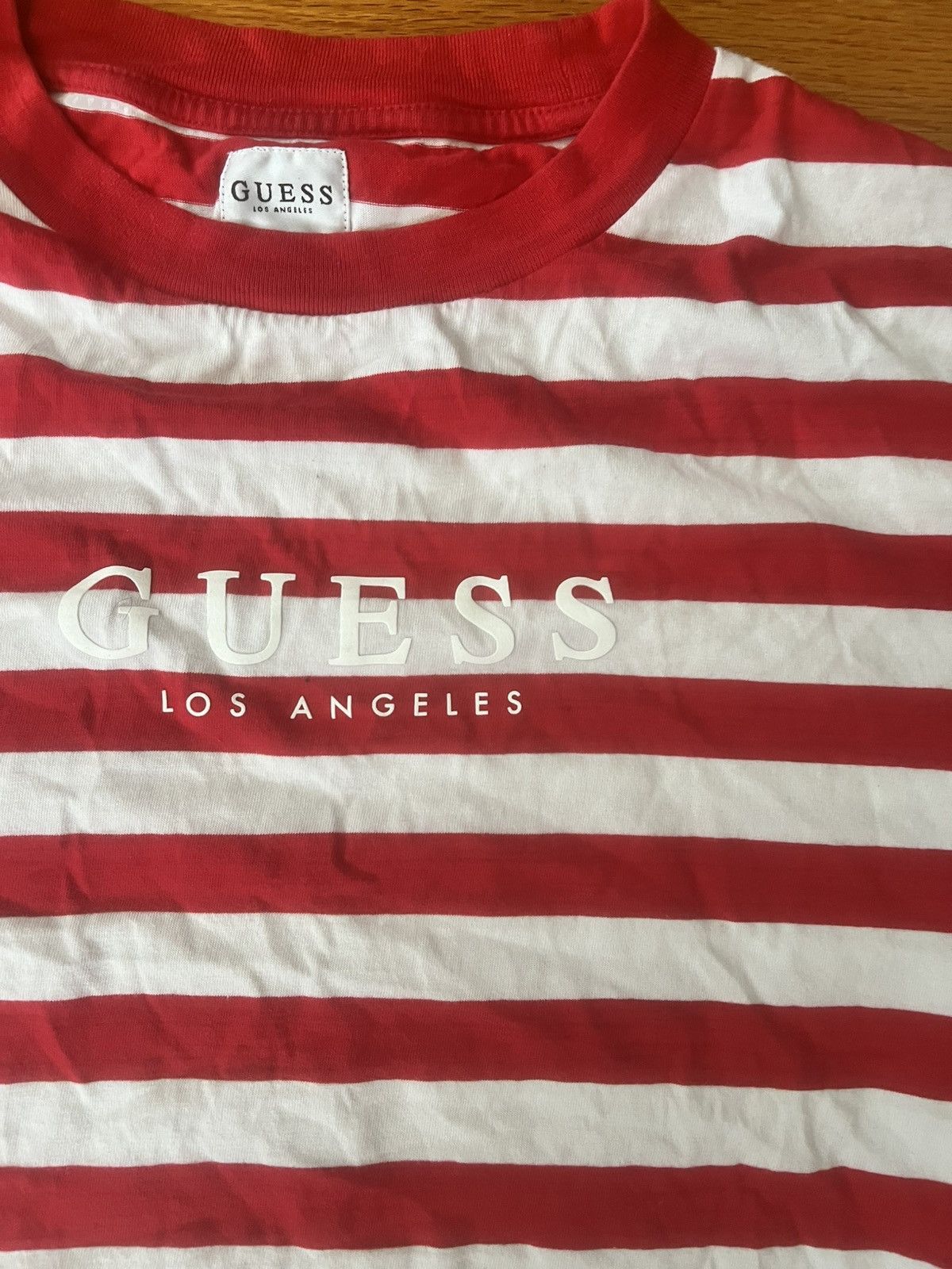 Guess Guess Classic Striped Red&White T-Shirt Size US L / EU 52-54 / 3 - 2 Thumbnail
