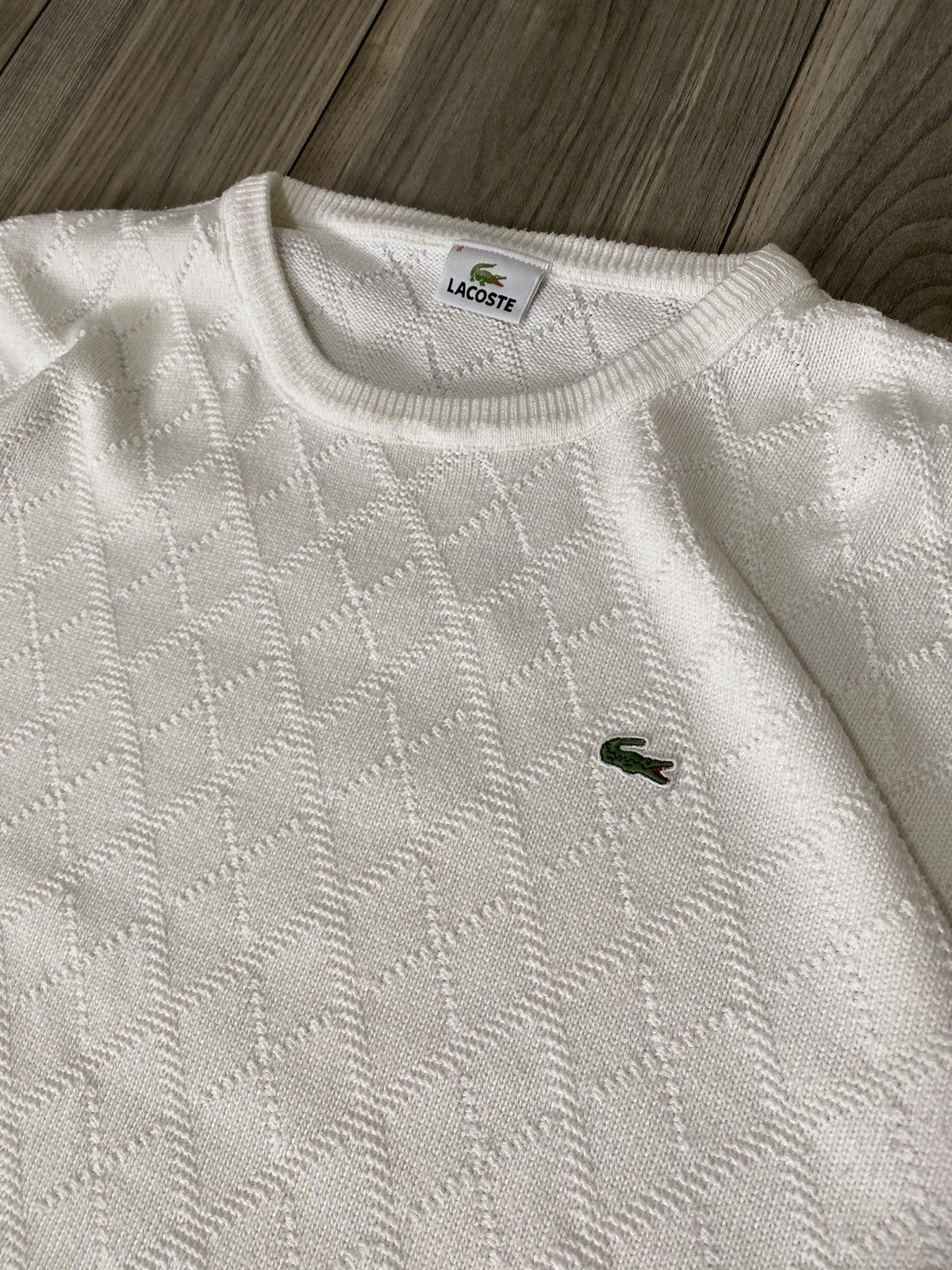 Lacoste Vintage Lacoste Crew Neck White Sweater Mens Size 8 Size US XXL / EU 58 / 5 - 7 Thumbnail